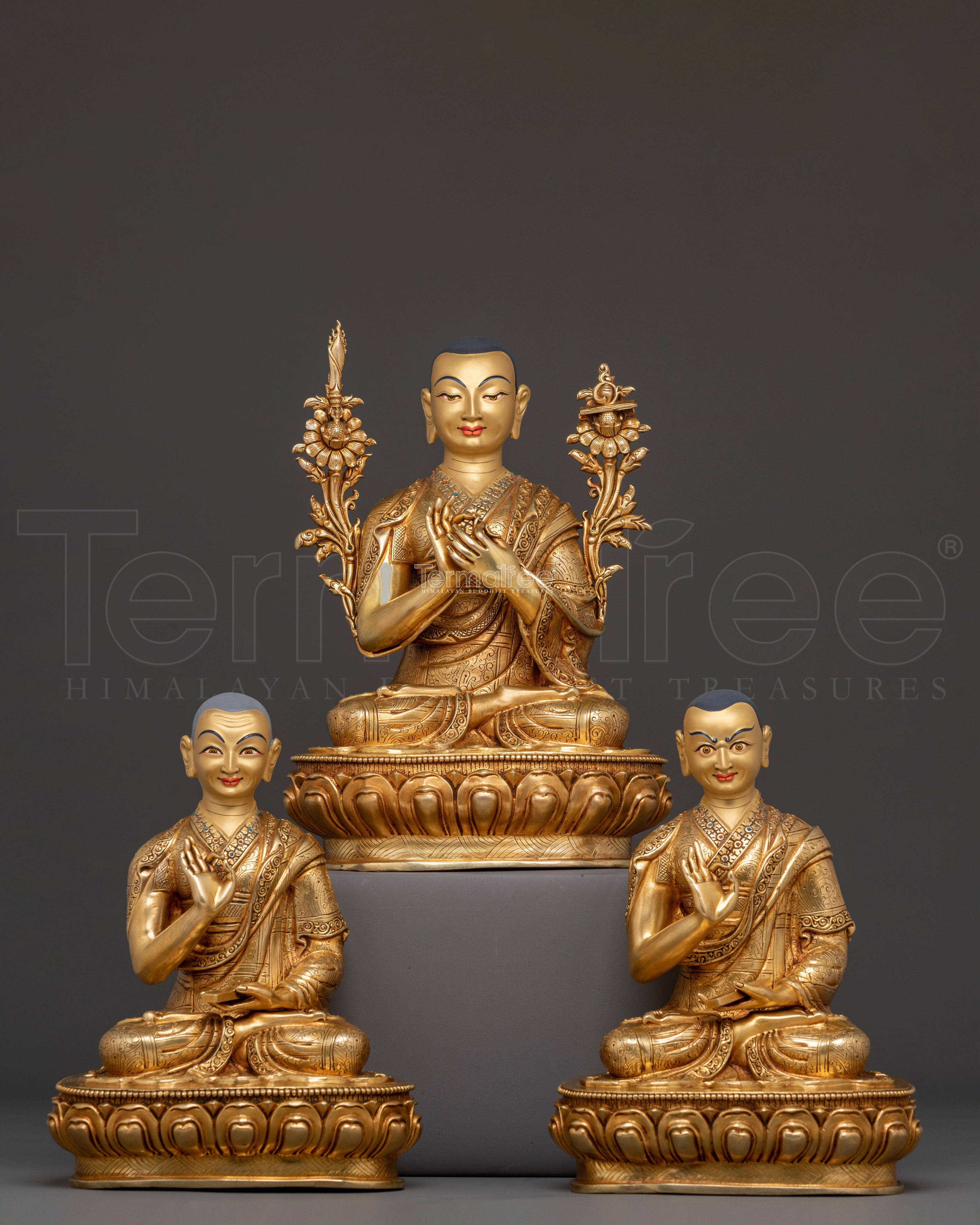 Tsongkhapa Sacred Statue with Disciples | Spiritual Icons