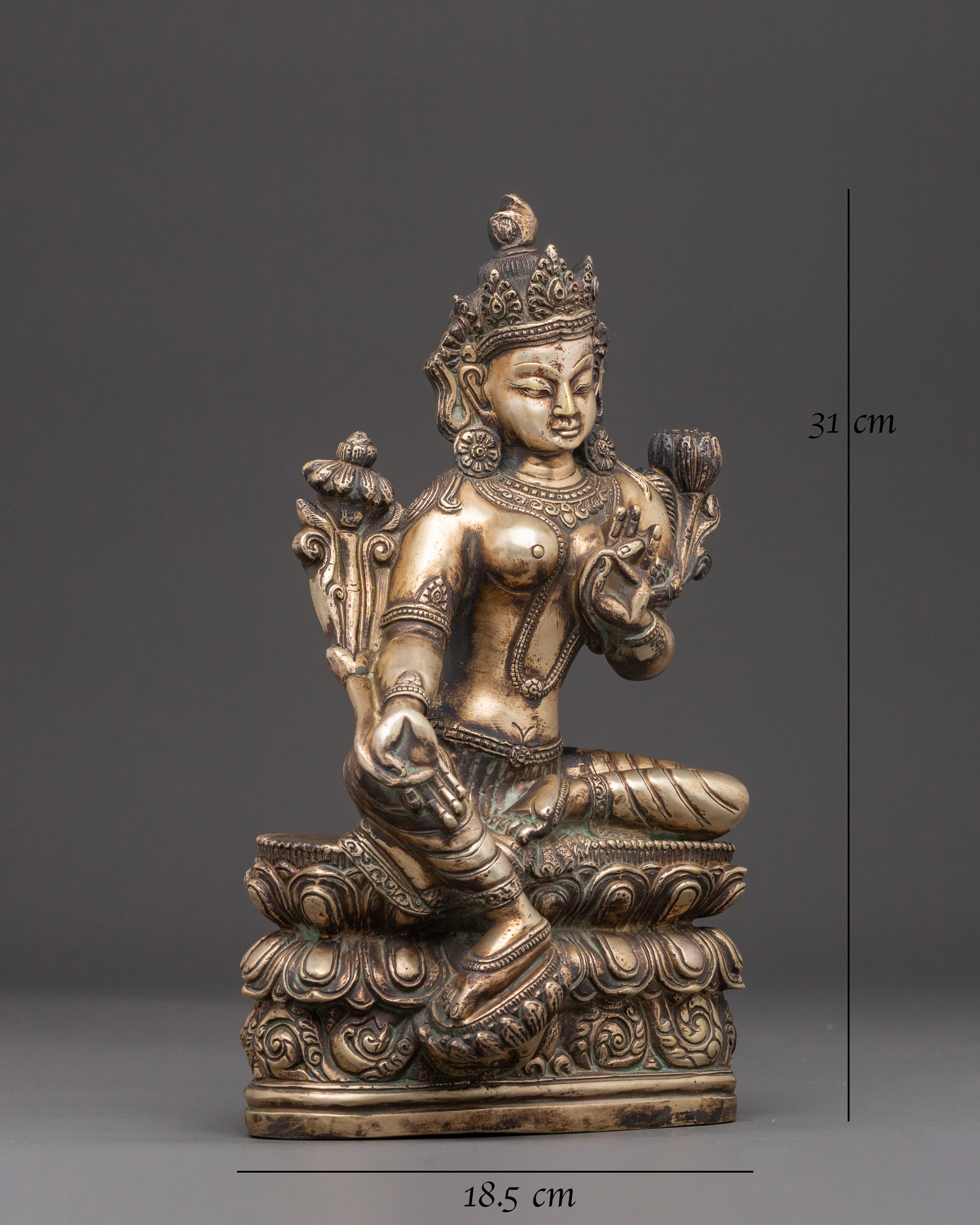 Handmade Liberation Mother Green Tara Statue