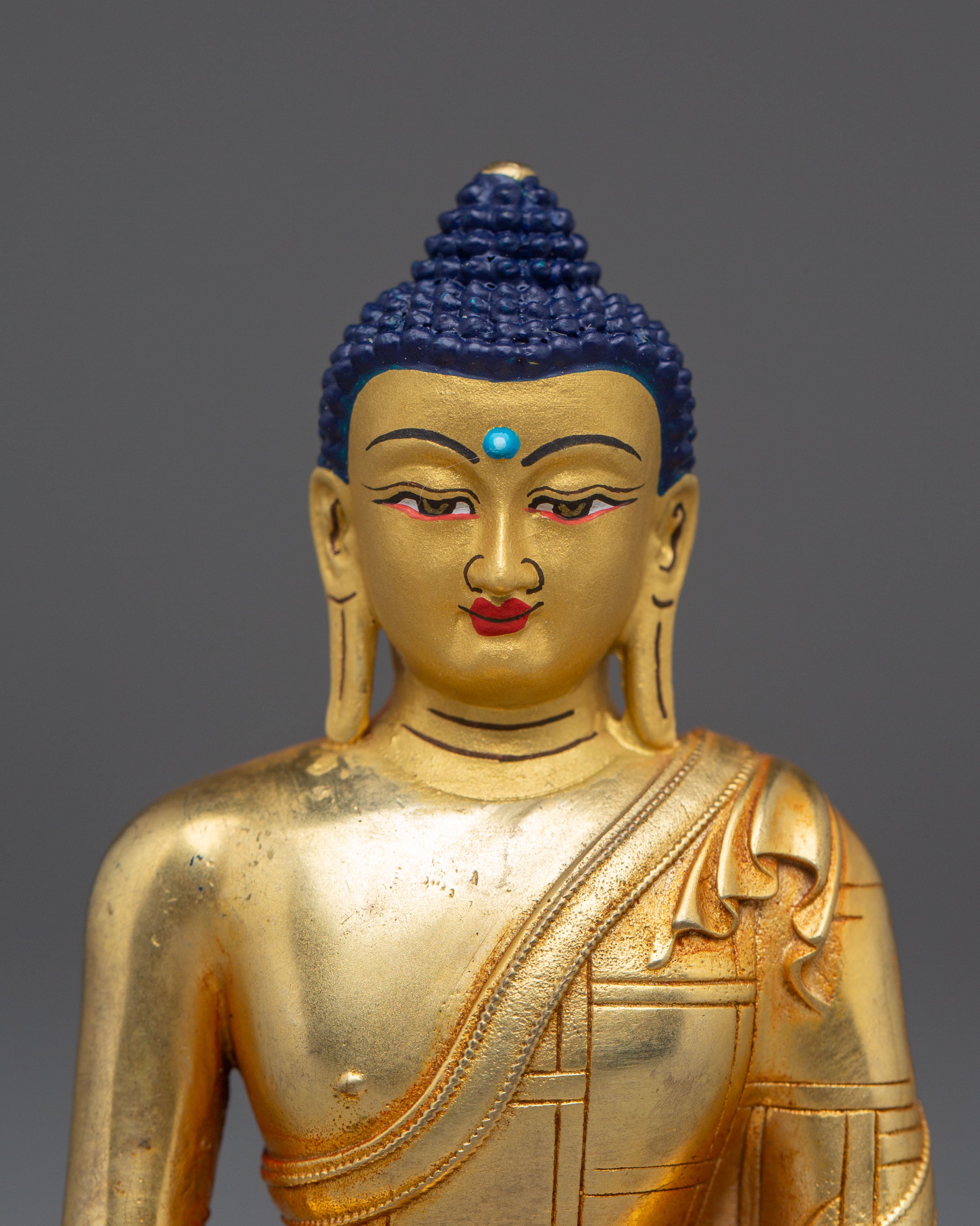 Machine-Made Golden Statue of Amitabha Buddha | Altar Decor