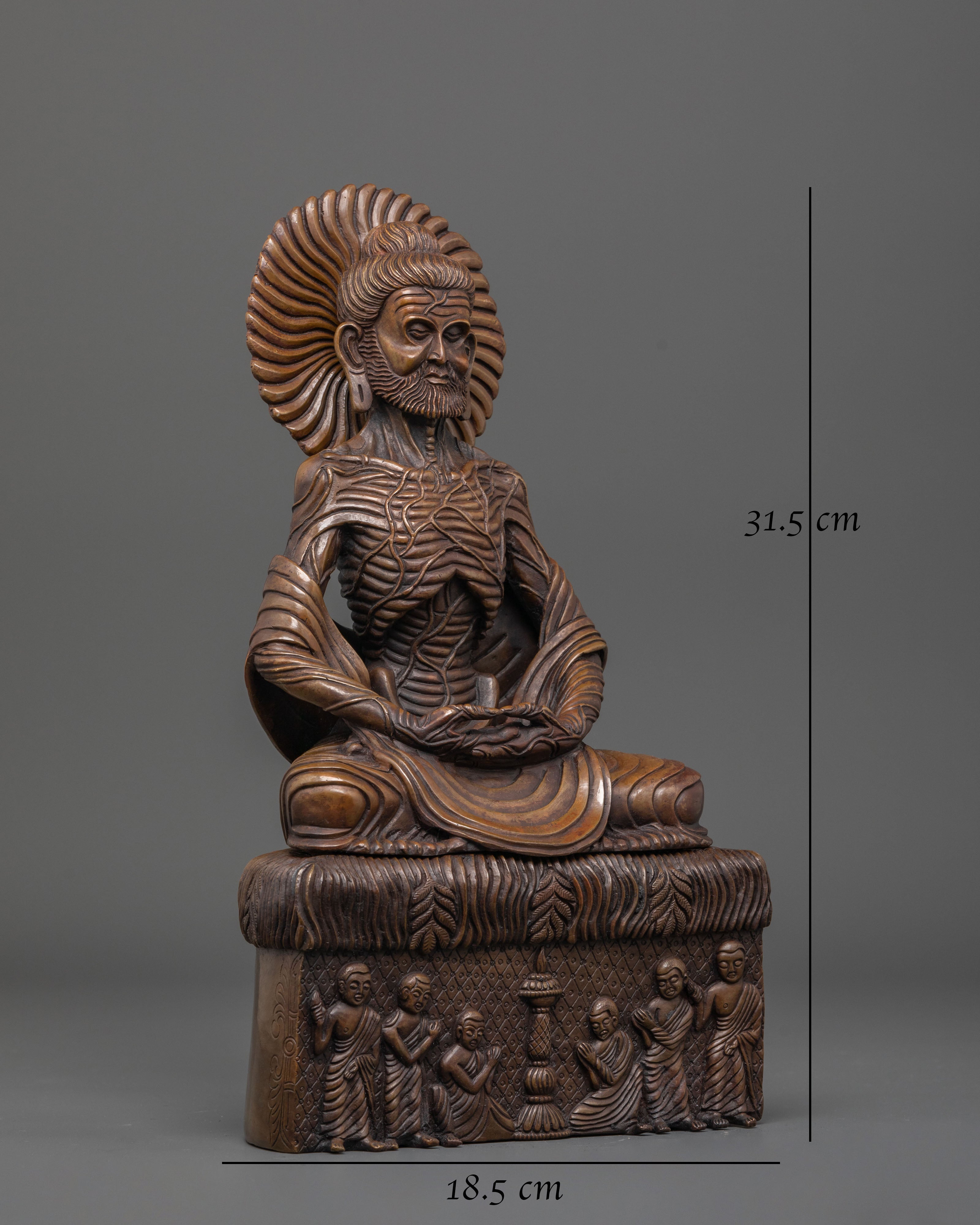 Handmade Copper Statue of Fasting Buddha