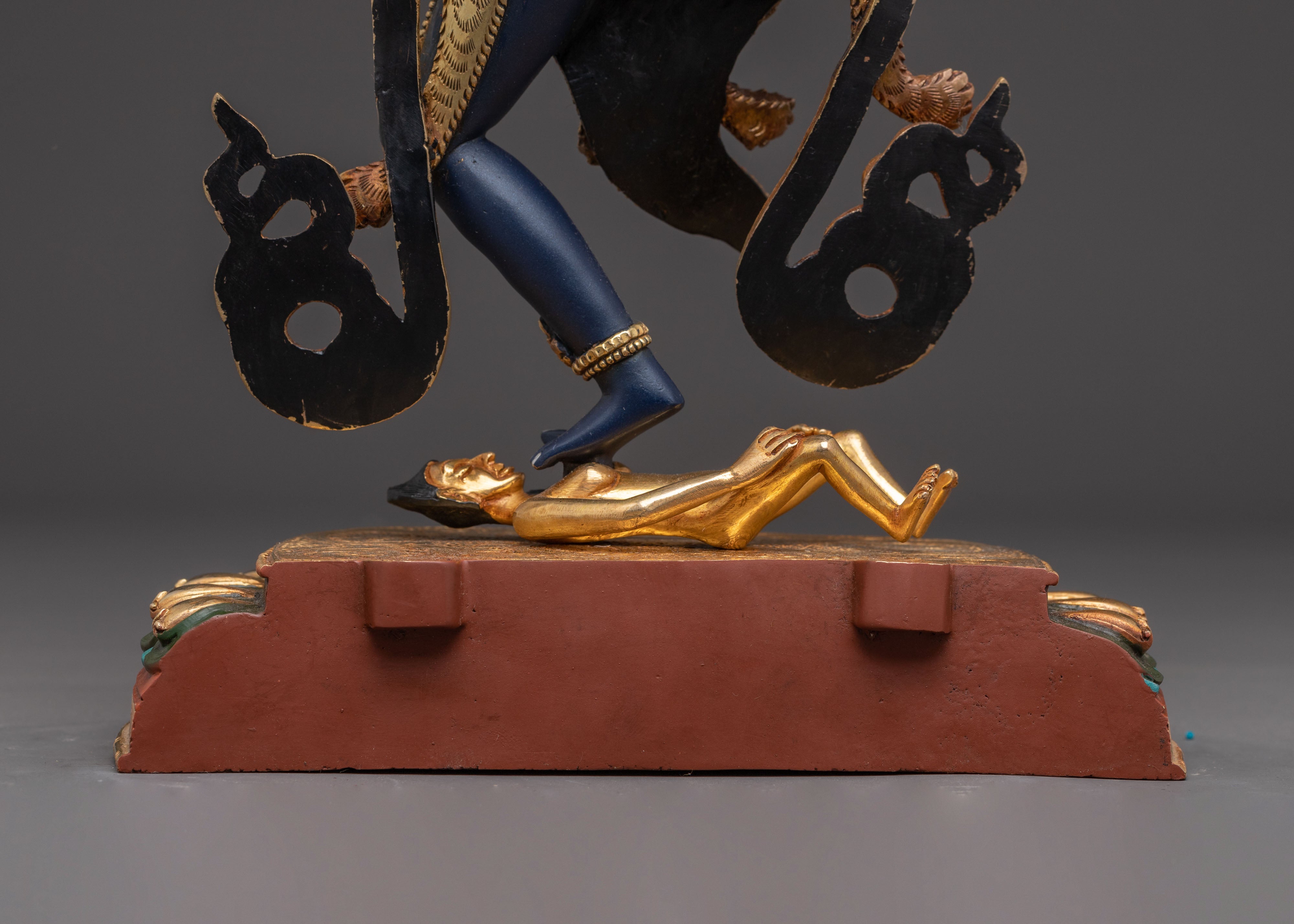 Handcrafted Dharma Protector Simhamukha Sculpture | Wrathful Guardian Deity