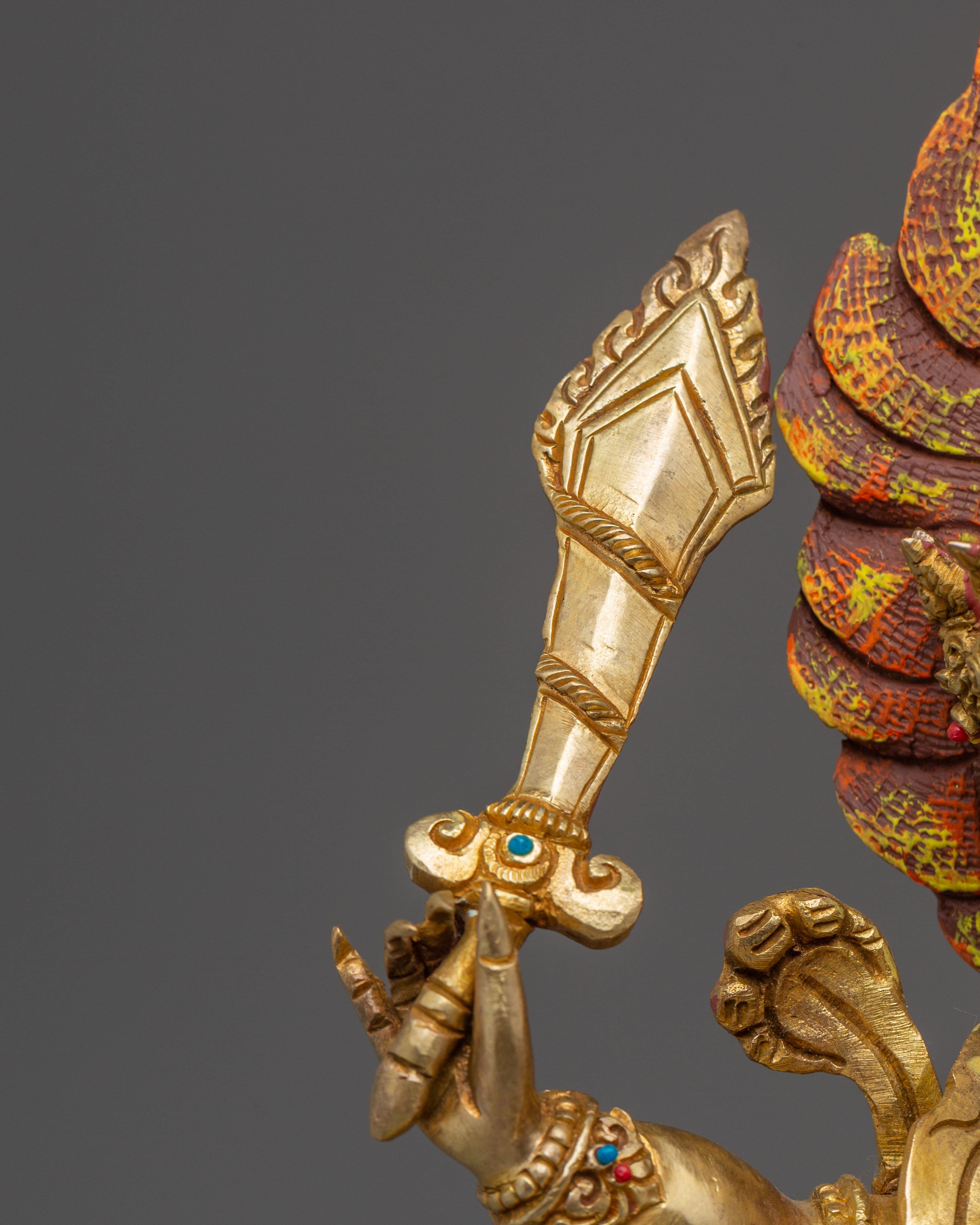 Handmade Wrathful Protector Deity Mahakala | Symbol of Strength