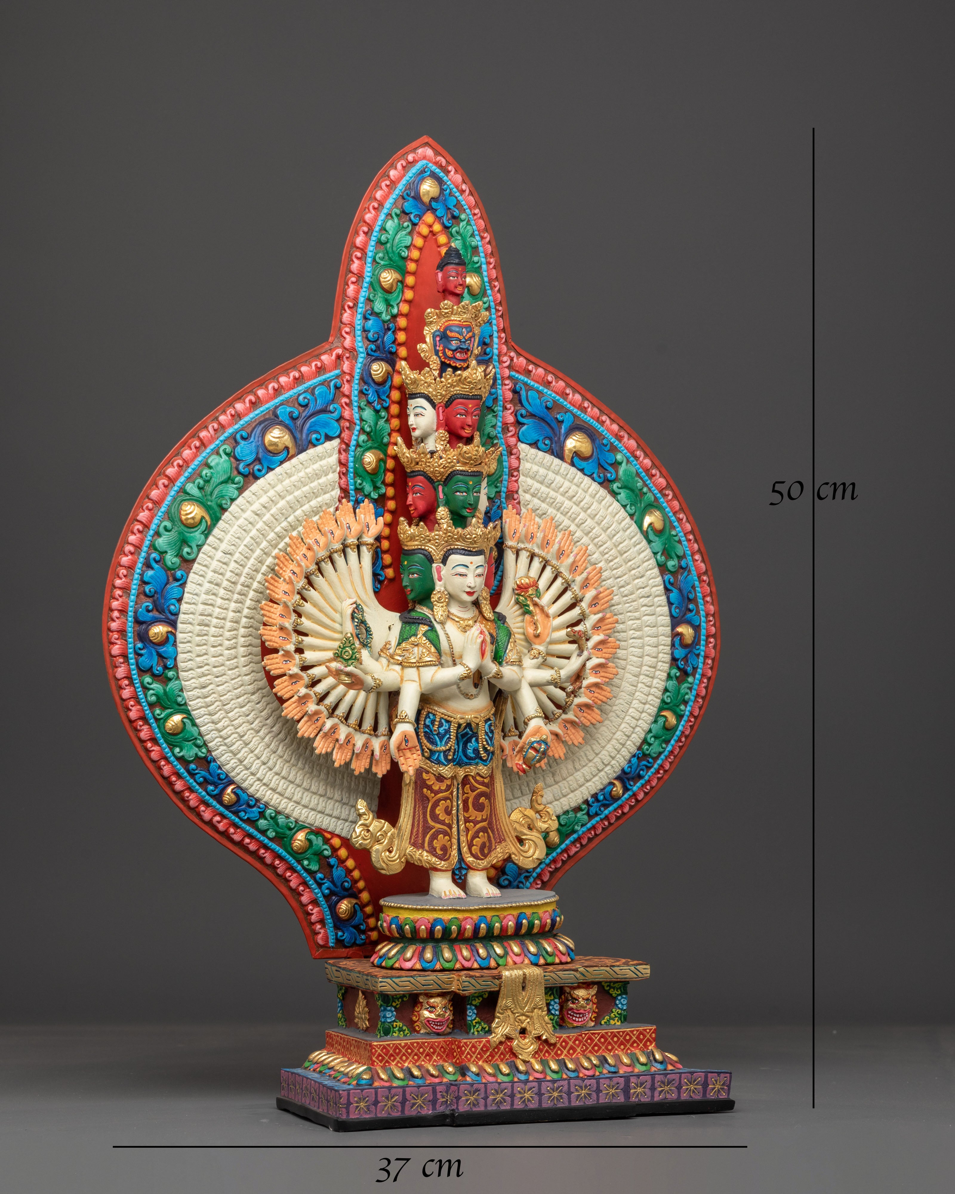 Sacred 1000 Armed Chenrezig Sculpture for Altar | Symbol of Compassion and Mercy