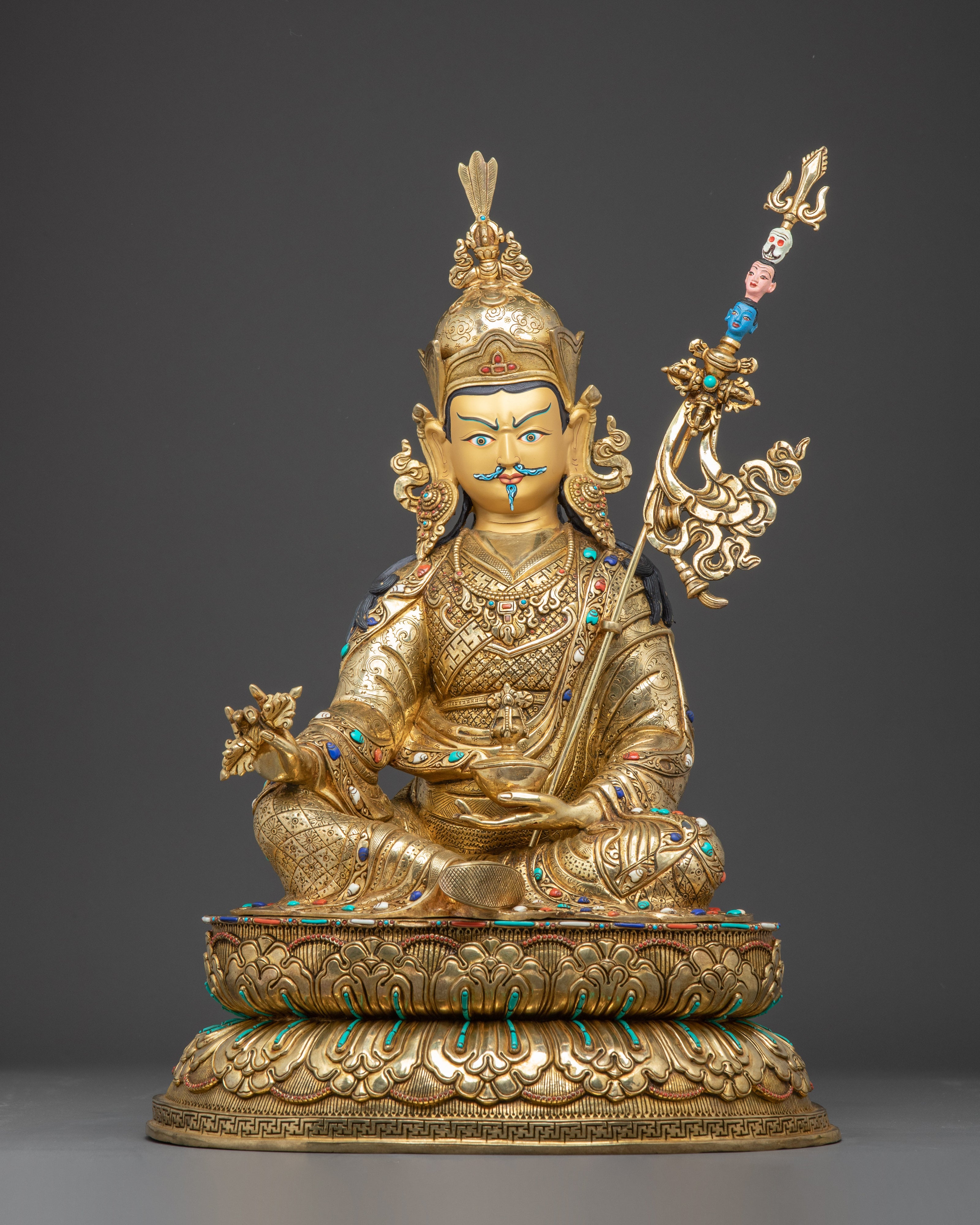 Statue Set of Shakyamuni Buddha, Green Tara, and Guru Rinpoche | Spiritual Trio