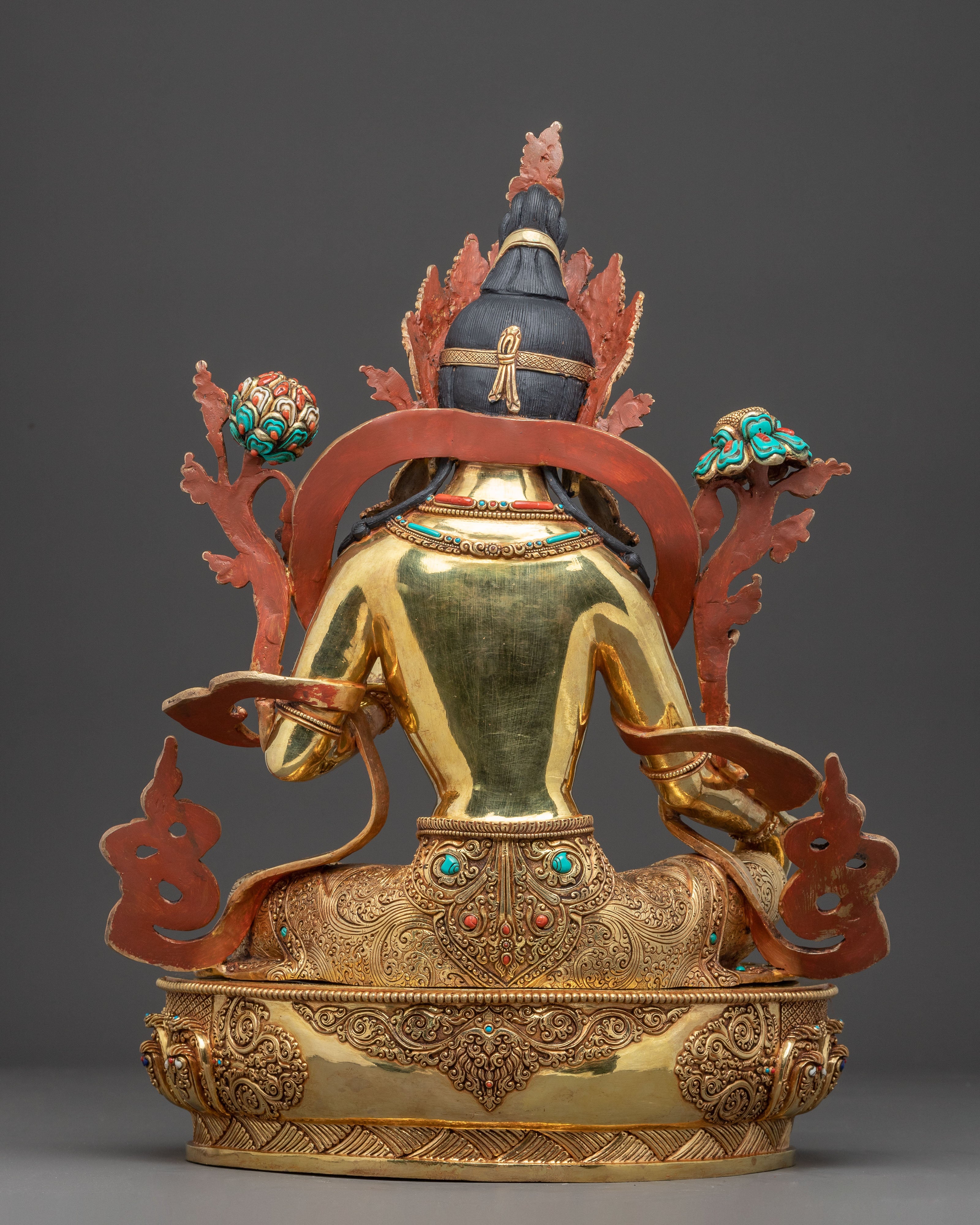 Himalayan Green Tara Golden Statue | Female Bodhisattva