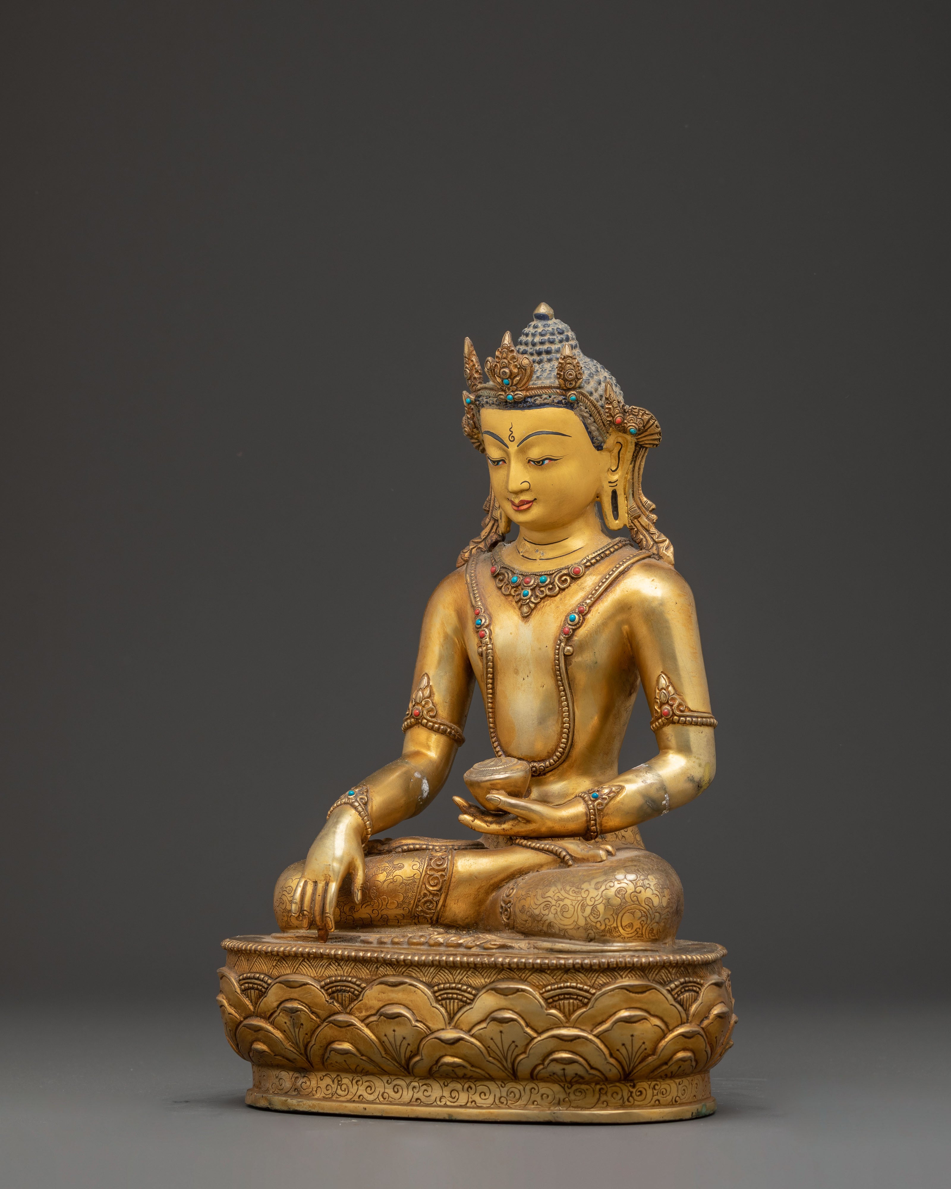 Gold Gilded Copper Shakyamuni Buddha Art | Perfect for Meditation