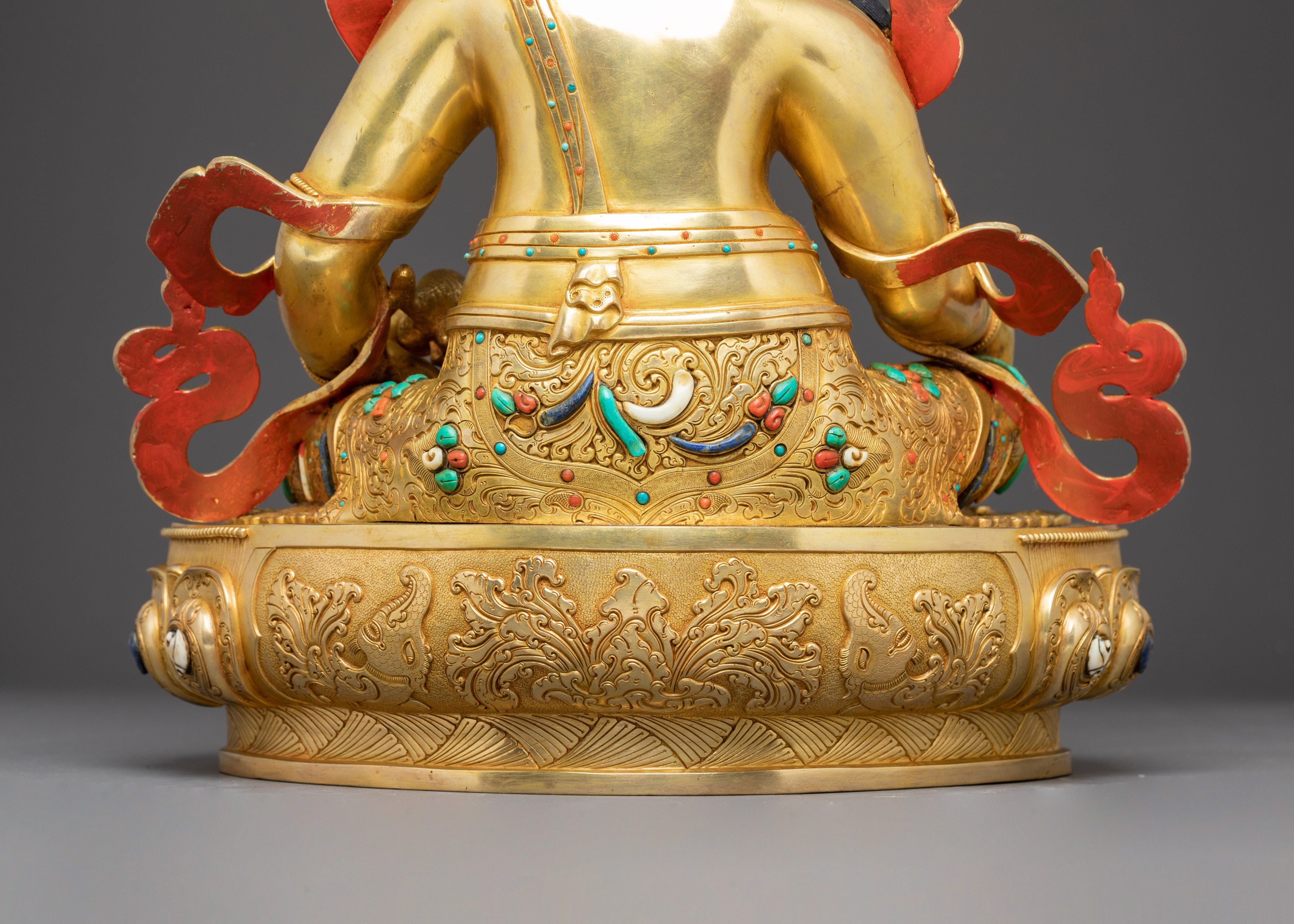 Handmade Statue of Abundance Icon Lord Dzambhala | Tibetan Wealth Deity