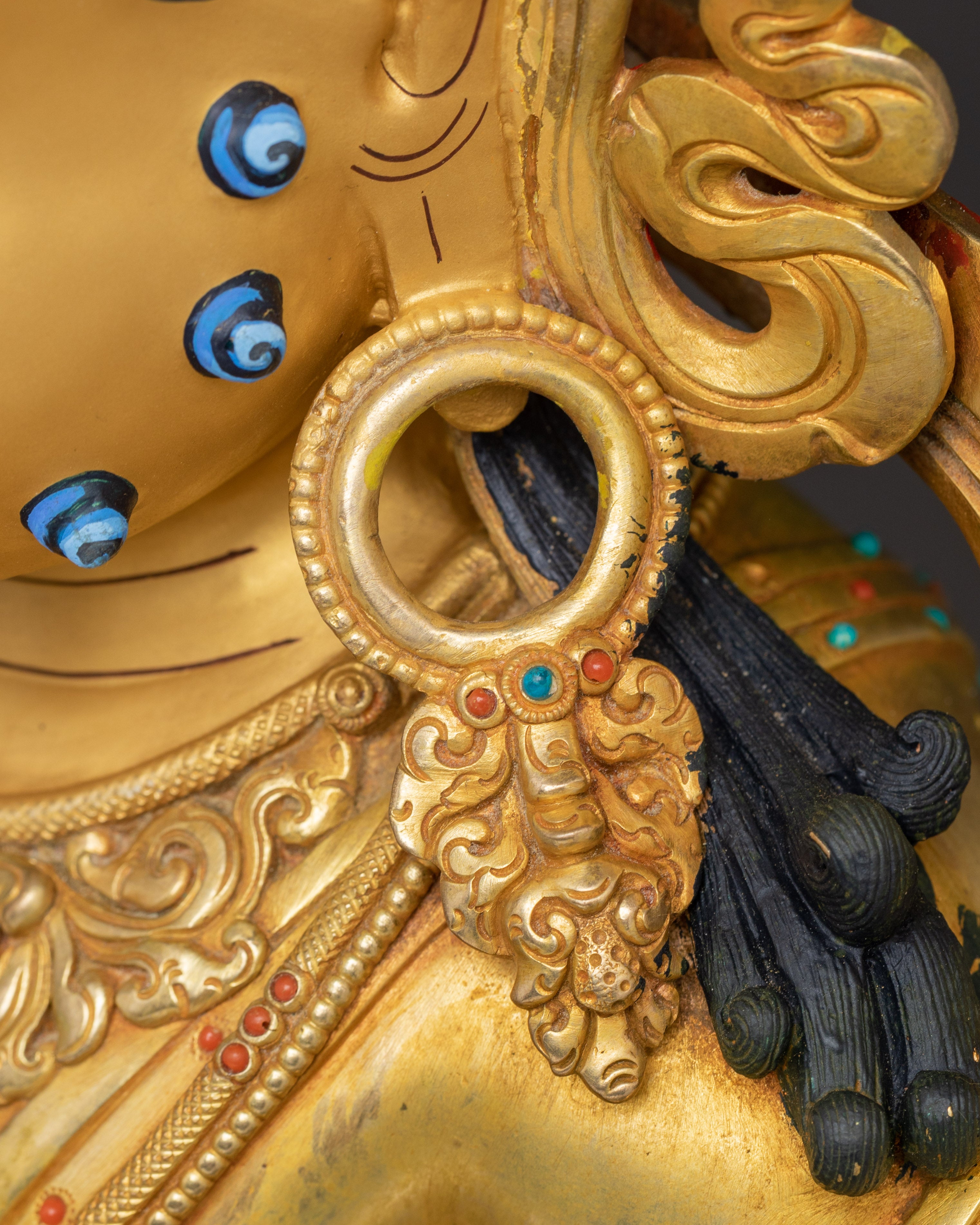 Handmade Statue of Abundance Icon Lord Dzambhala | Tibetan Wealth Deity