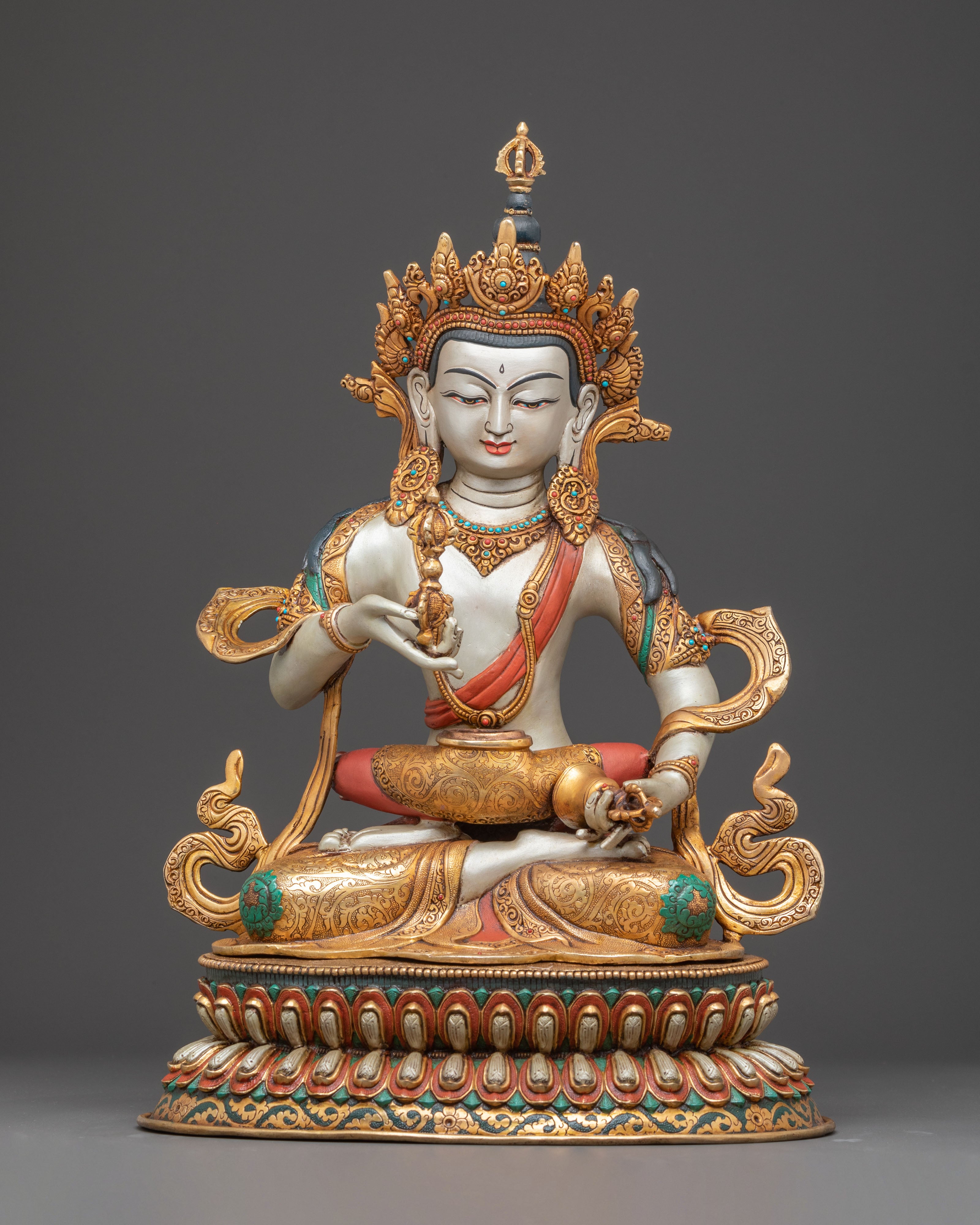 Handcrafted Radiant Statue of Vajrasattva with Consort | Purification and Wisdom