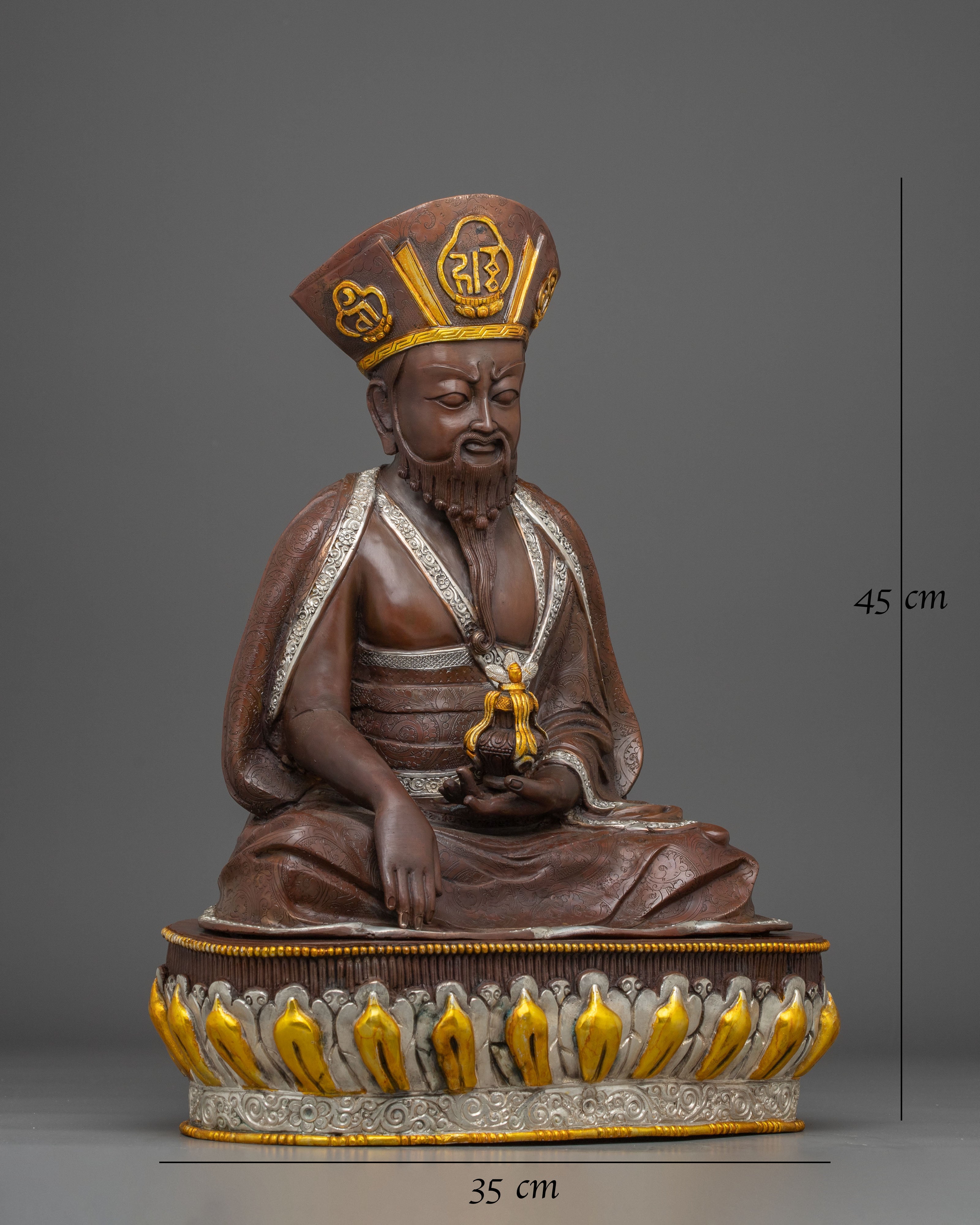 Oxidized Copper Statue of Zhabdrung Rinpoche