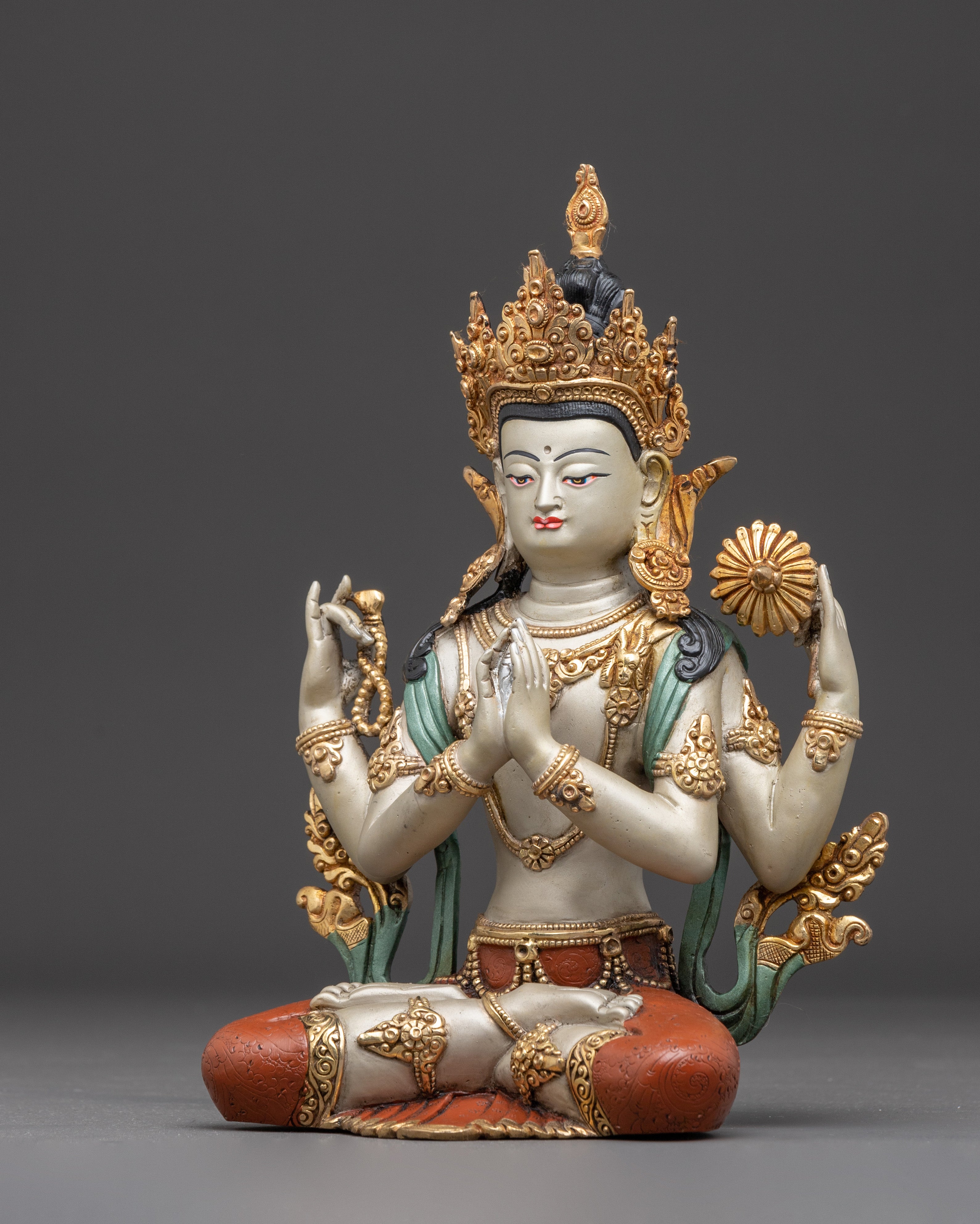 Handmade Sculpture of Bodhisattva Chenrezig | Compassion Deity