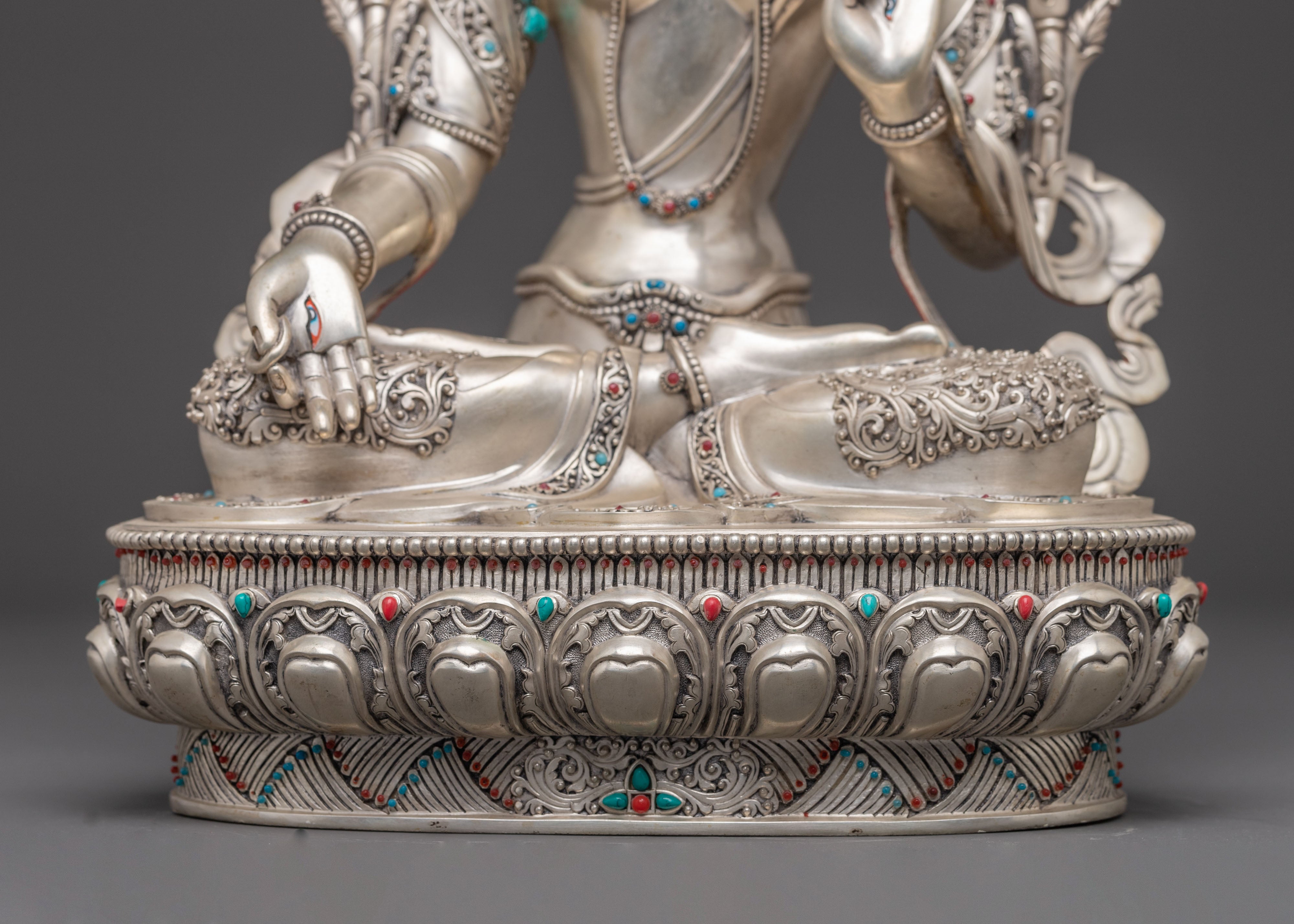 Compassionate Healing Goddess White Tara Statue | Longevity Symbol