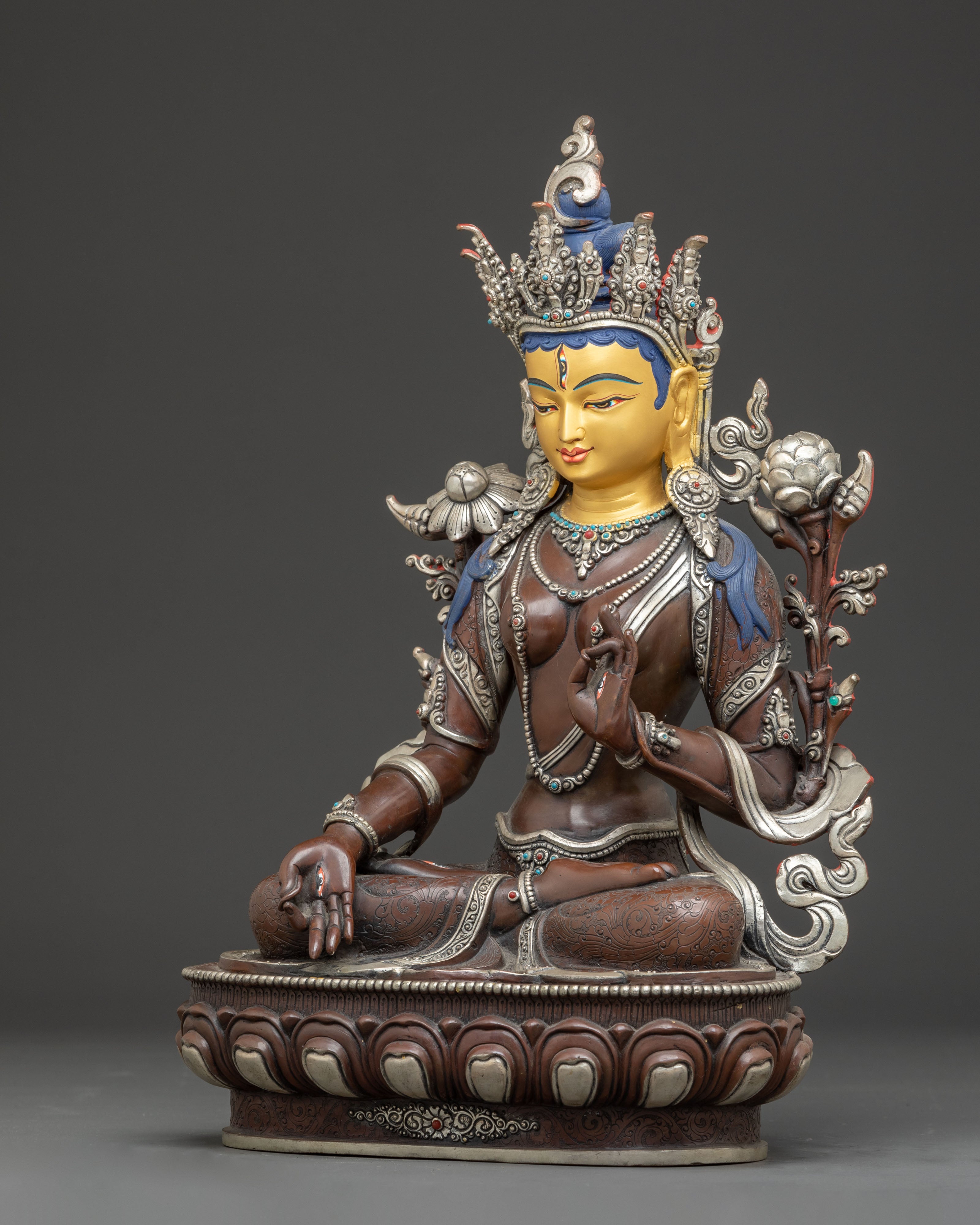 Statue of White Tara Healing Buddhist Goddess