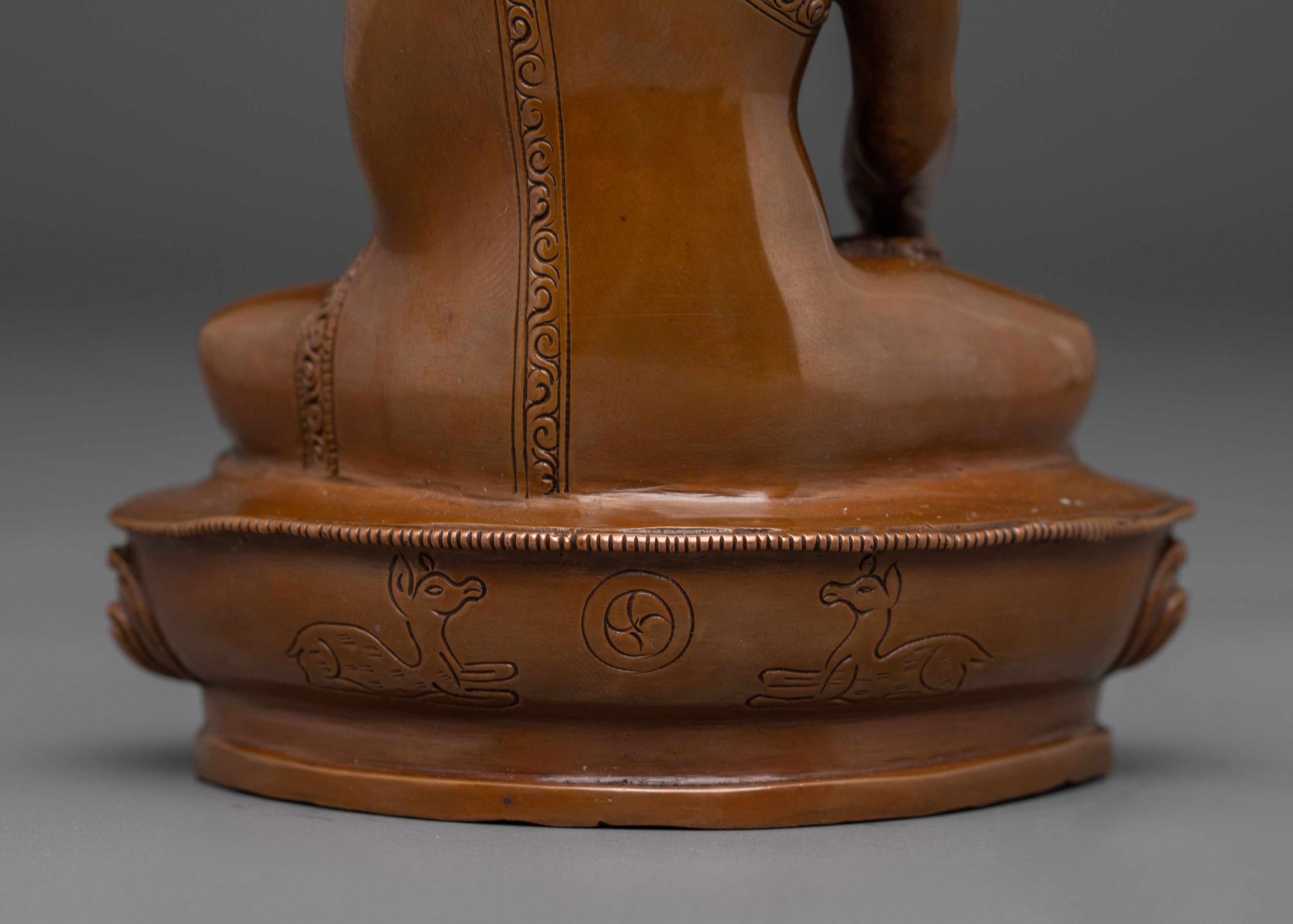 Handcrafted Copper Statue of Buddha Shakyamuni