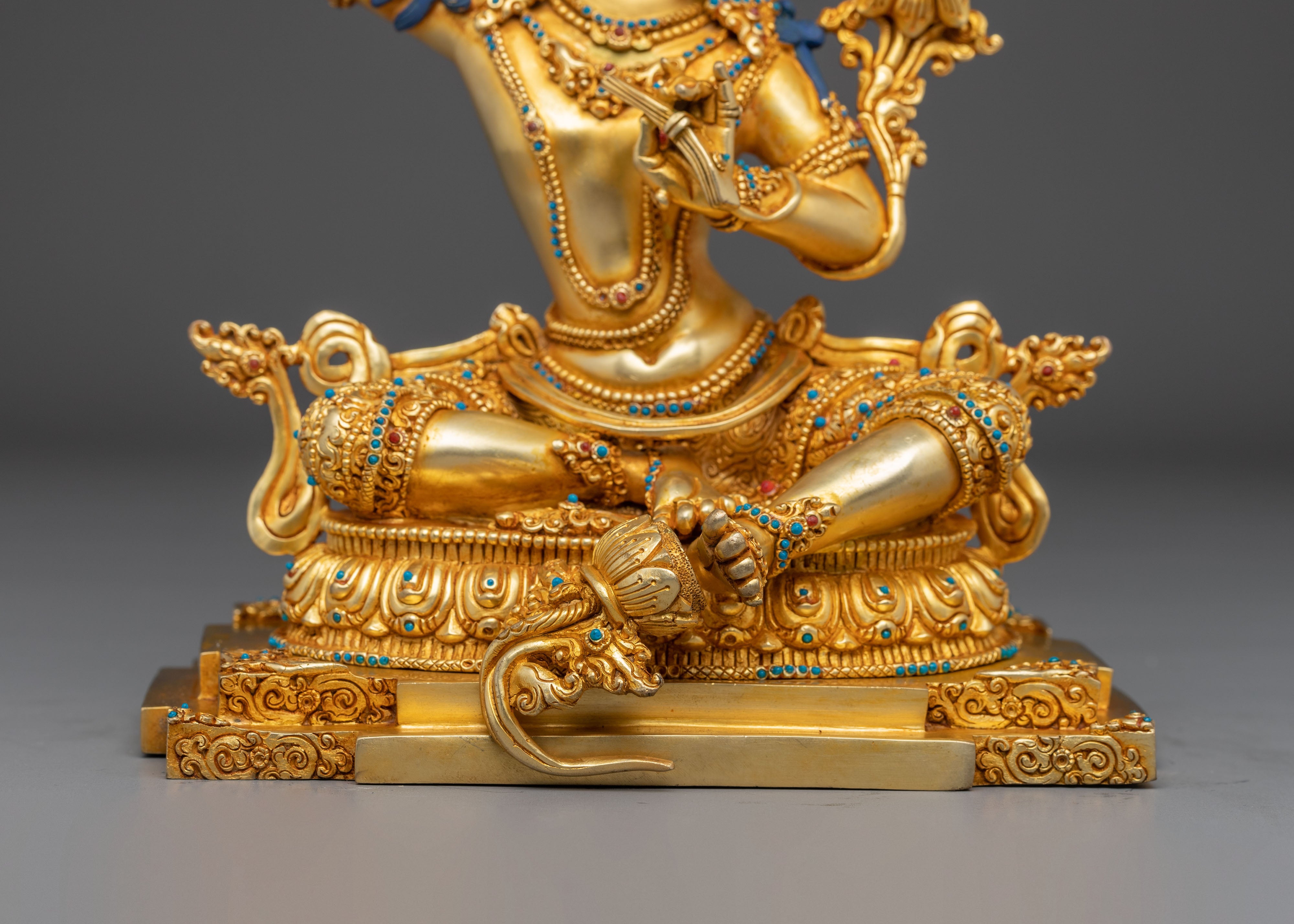 Handmade Figurine of Manjushri, The Wisdom Bodhisattva | Meditation & Altar Decor