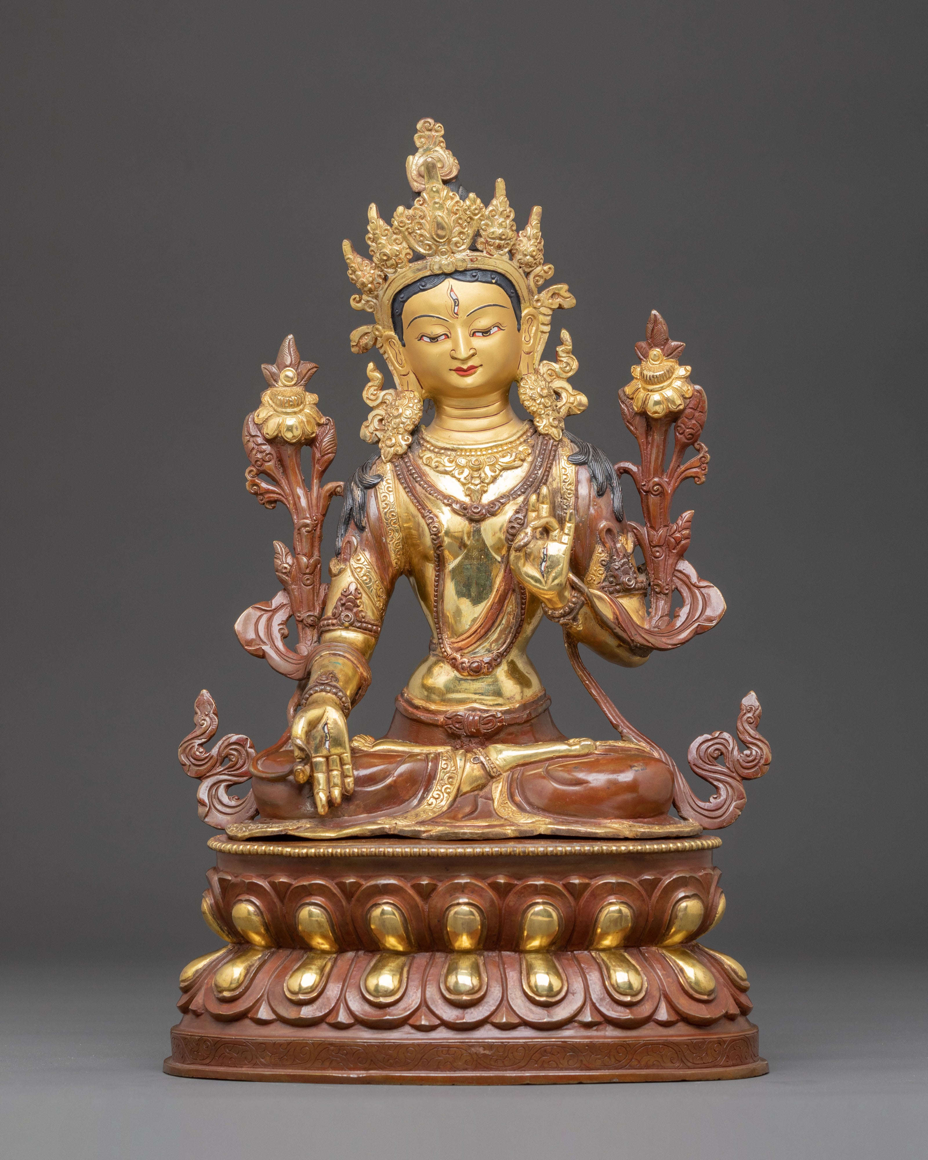 Seven-Eyed Healing Goddess White Tara Art | Compassion Deity