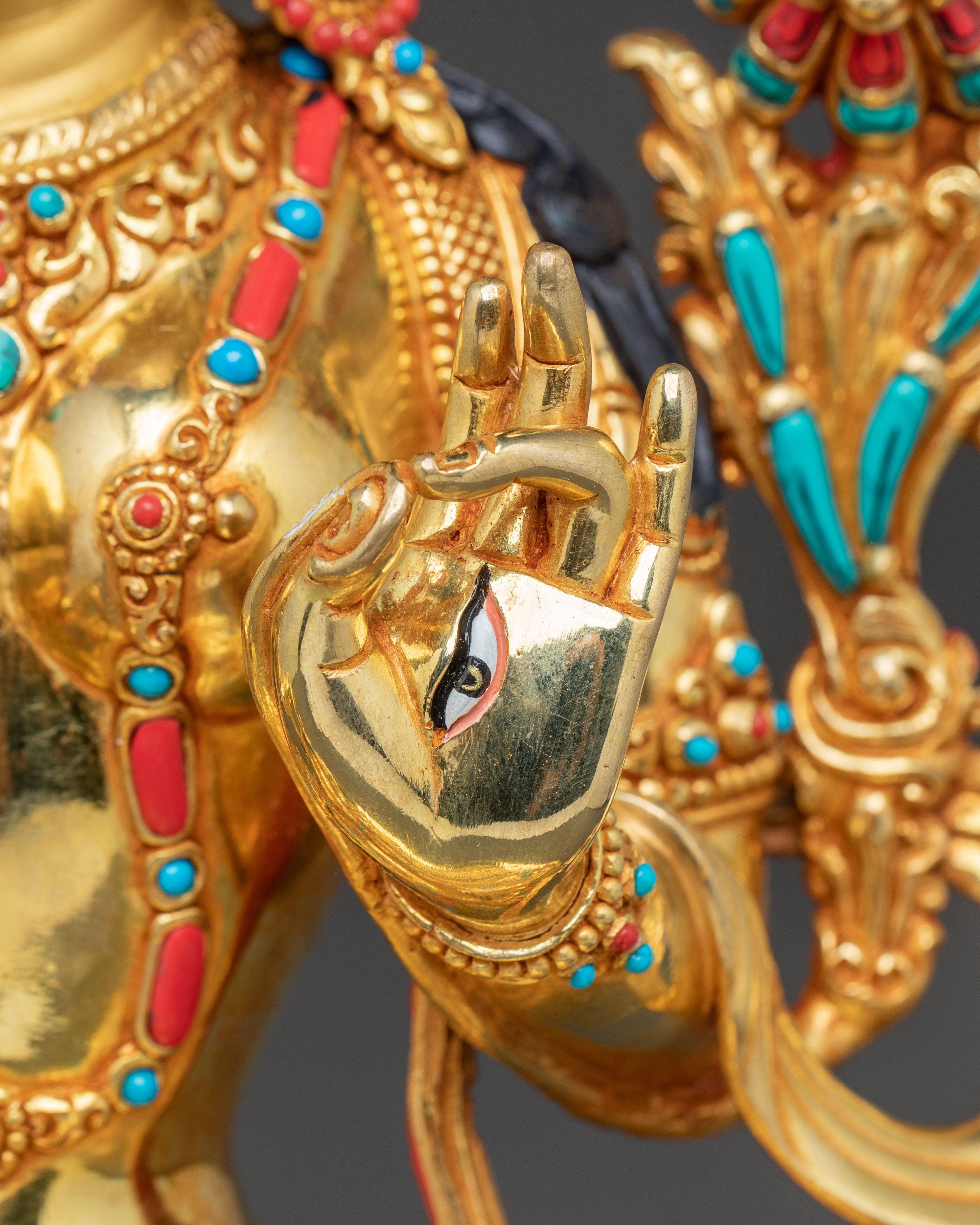 Himalayan White Tara Handmade Statue: Healing Goddess | Traditional Tibetan Art