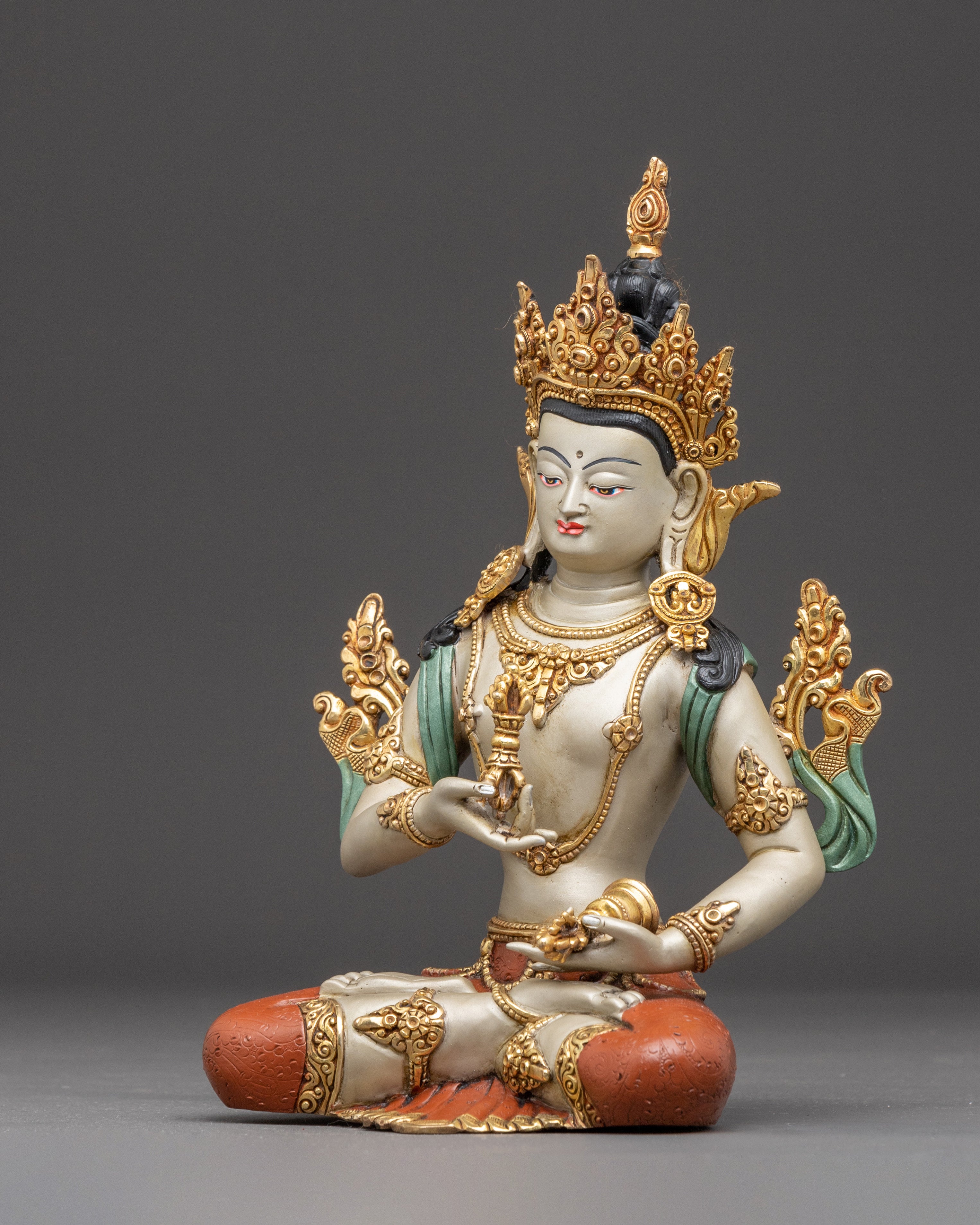 Handcrafted Golden Art of Dorje Sempa Purification Deity | Buddhist Altar Statue