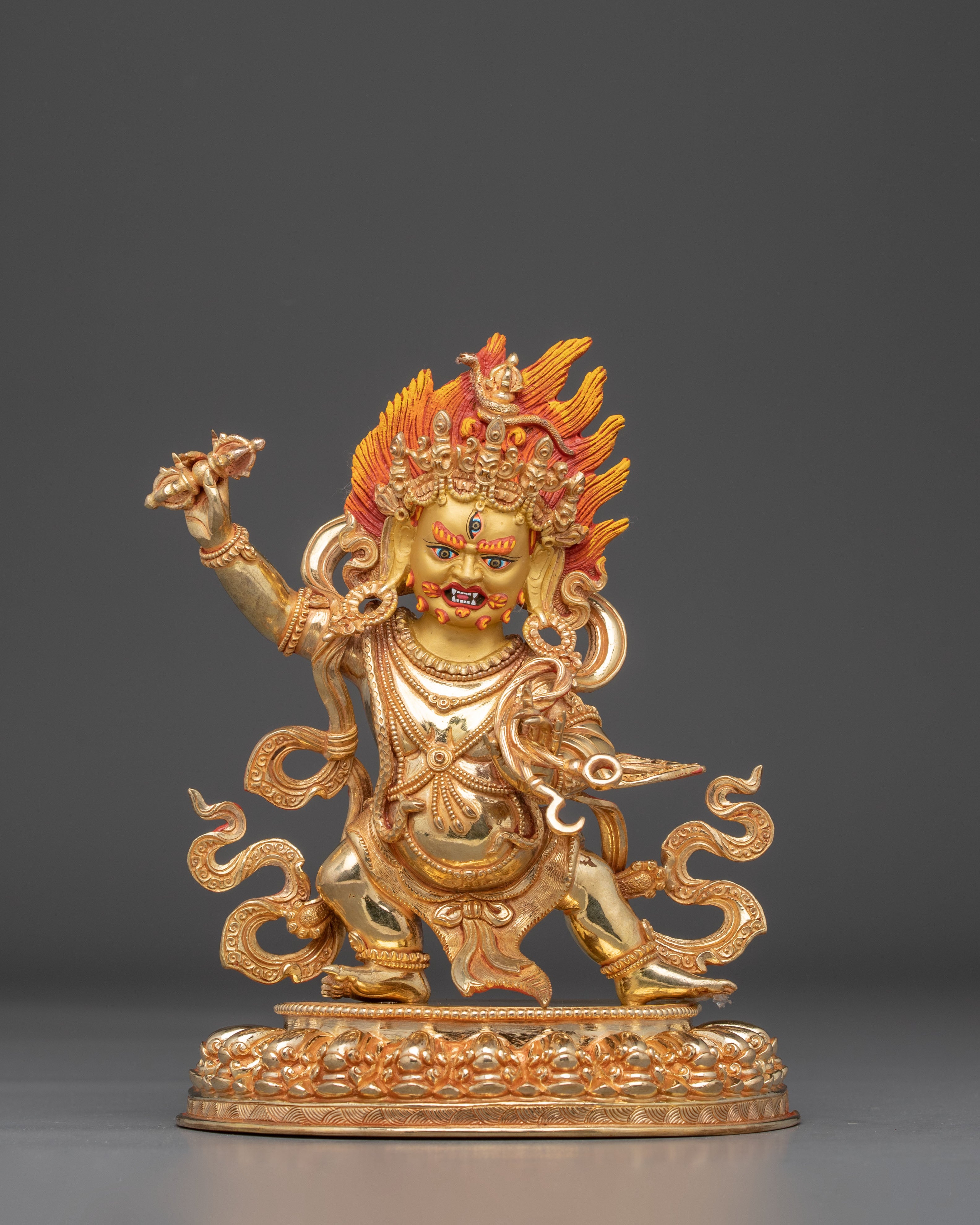 Handmade Tibetan Vajrapani Copper Art Protector Deity | Guardian of Dharma