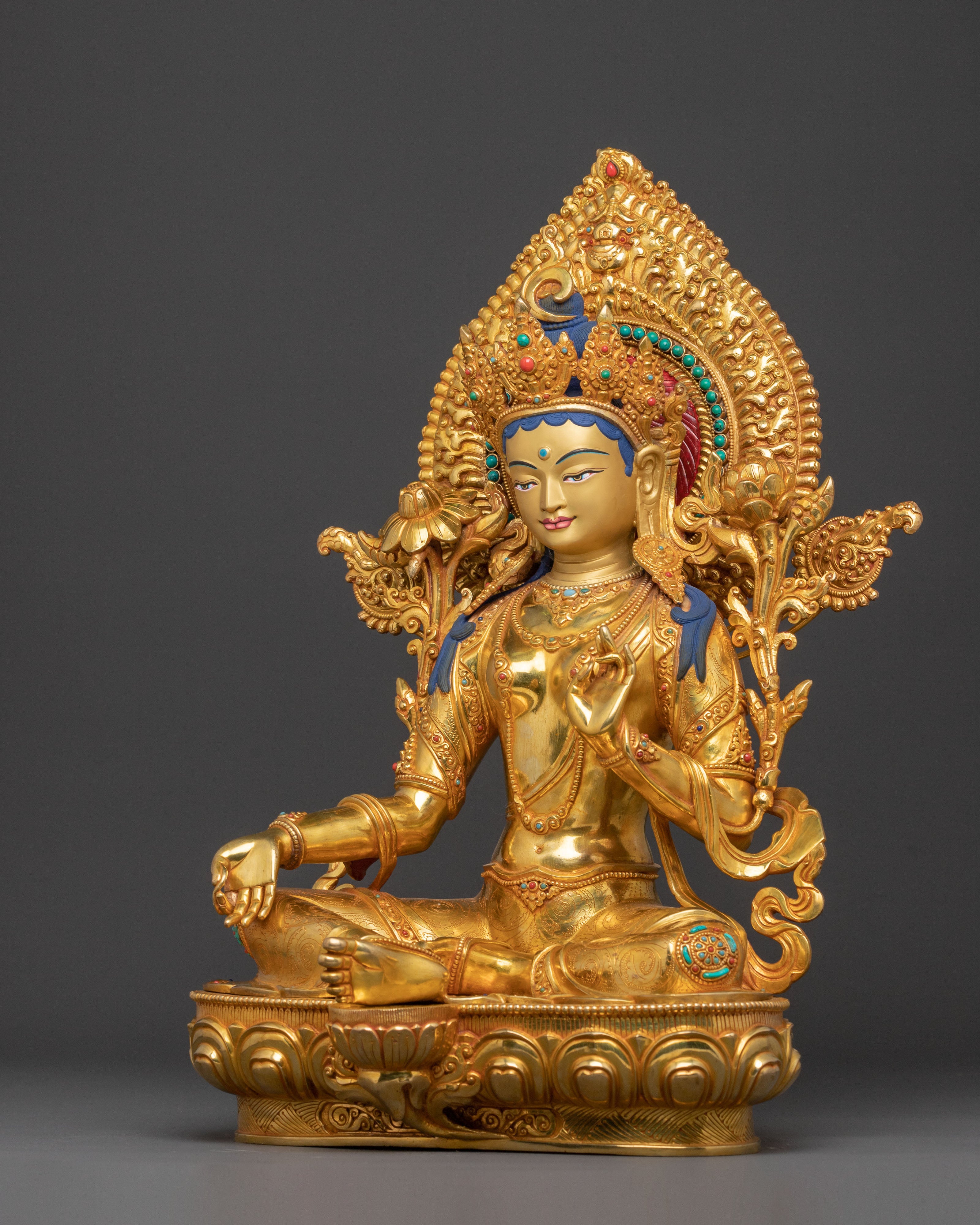 Handcrafted Shyama Tara Golden Statue | Mother of All Buddhas