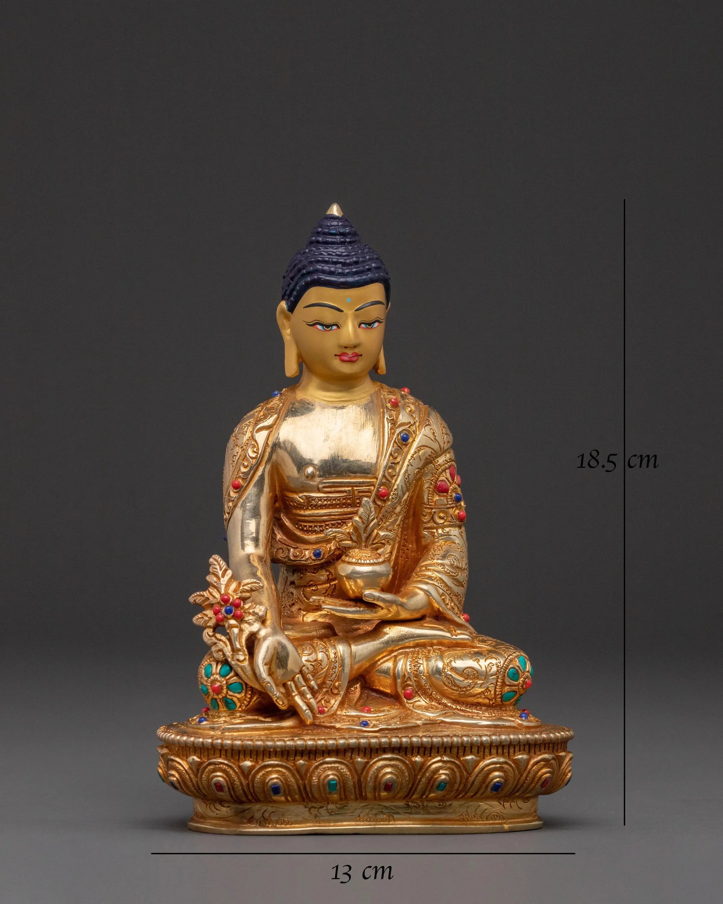 Medicine Buddha Sacred Statue | Handcrafted 24K Gold Gilded