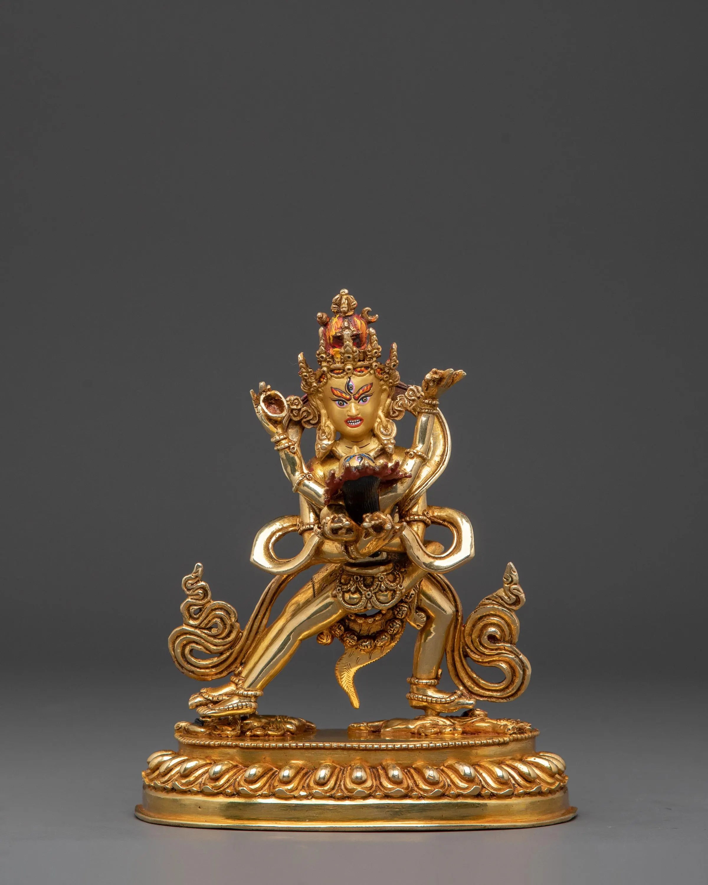 Chakrasamvara Statue | 24K Gold Gilded Deity
