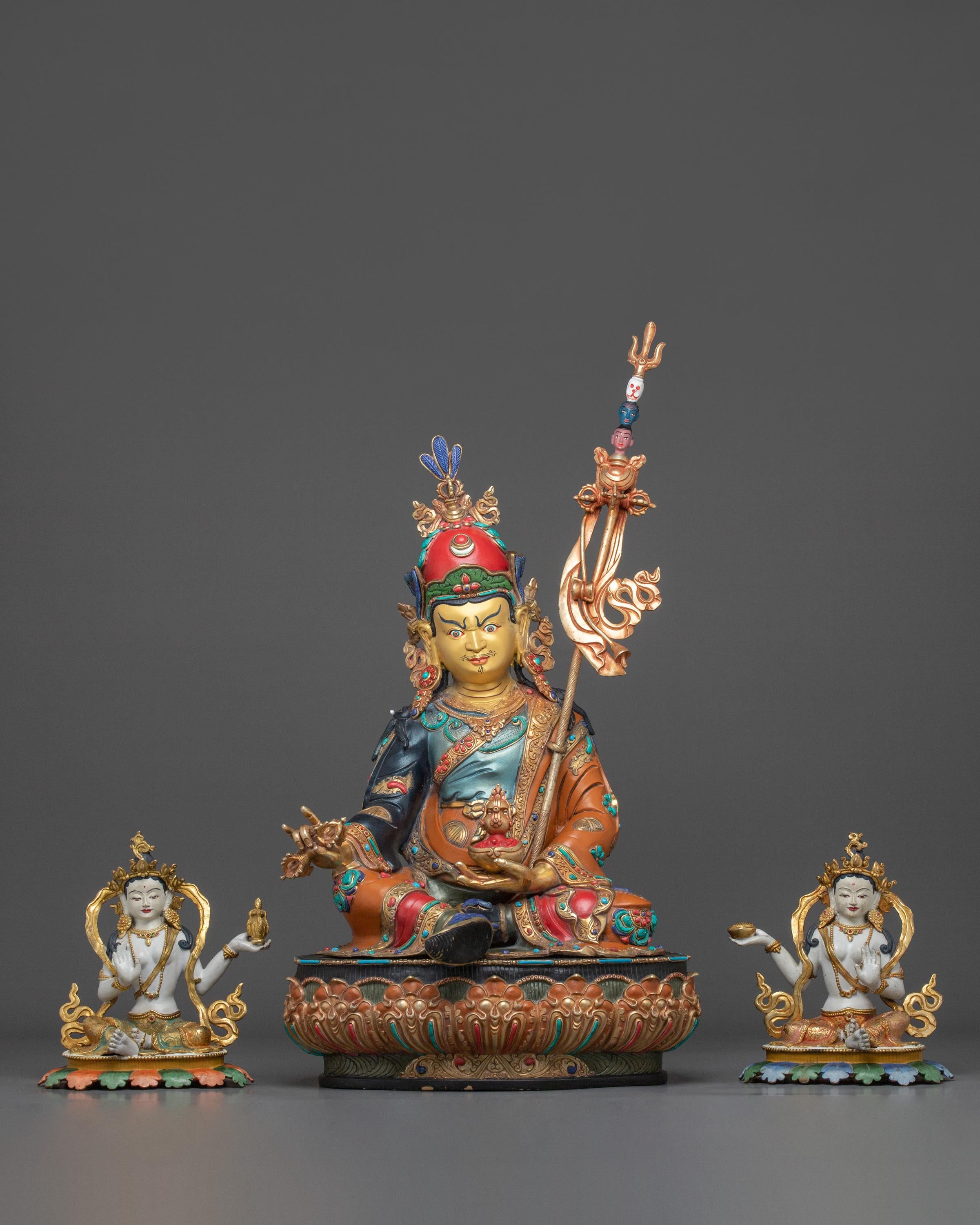 Guru Rinpoche Statue with Disciples