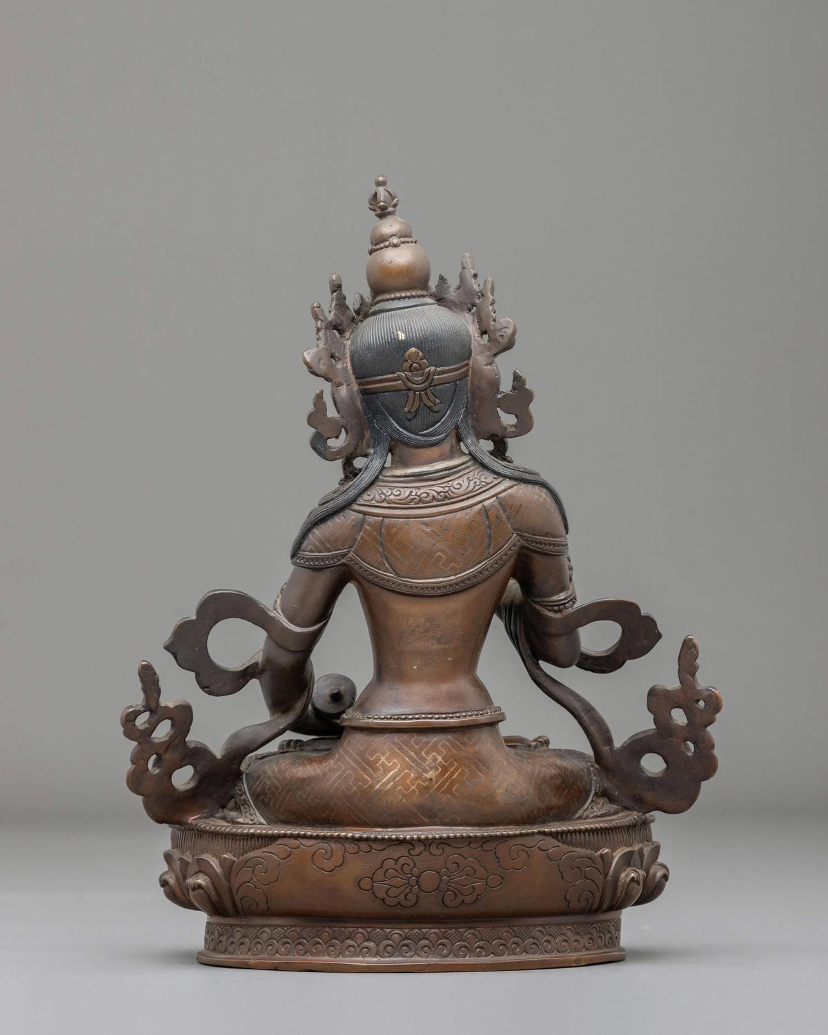 Hand-Carved Vajrasattva Oxidized Statue | Purification Deity
