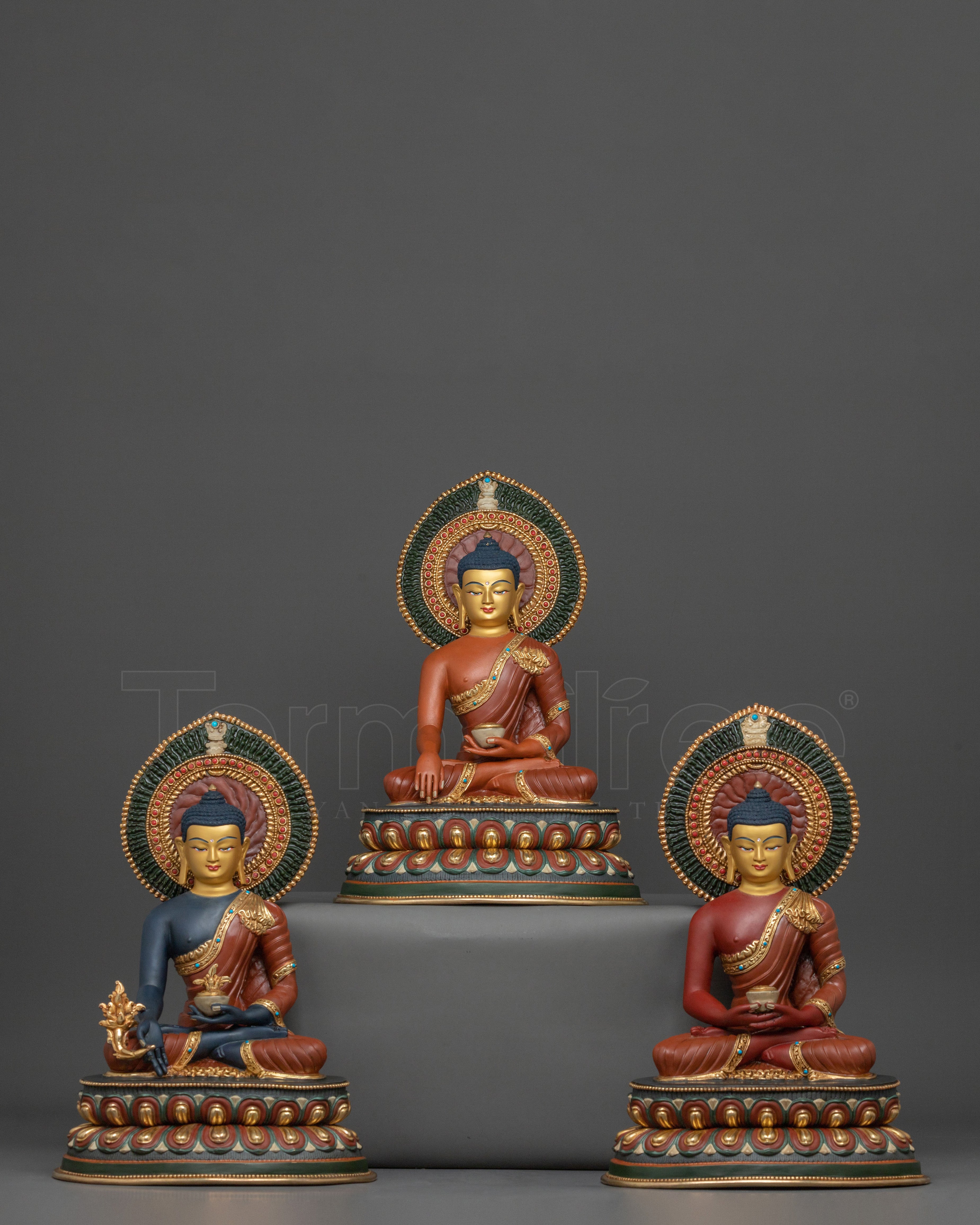 Three Buddhas Statue Set