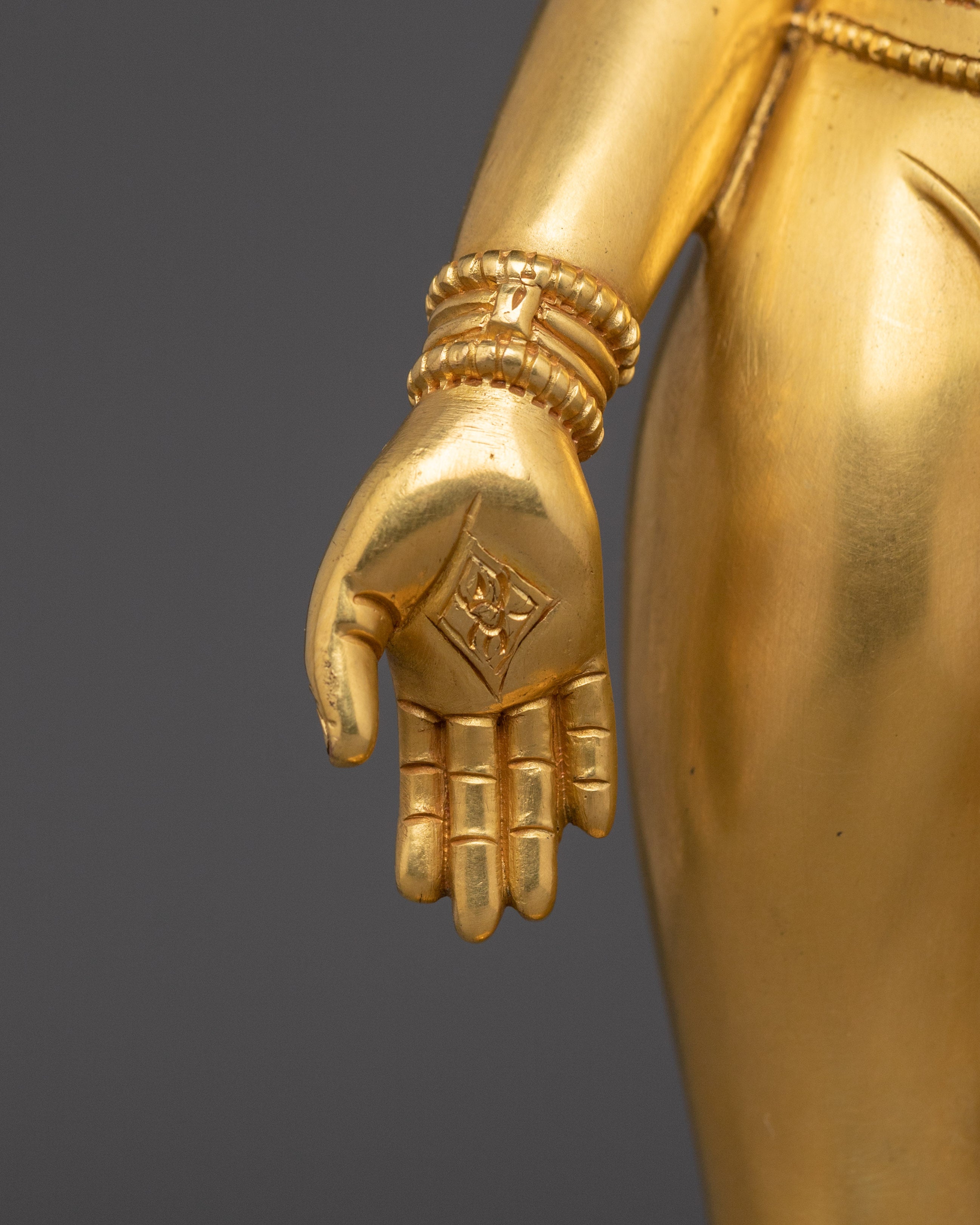 Standing Green Tara Golden Statue | Shyama Tara - Compassionate Deity