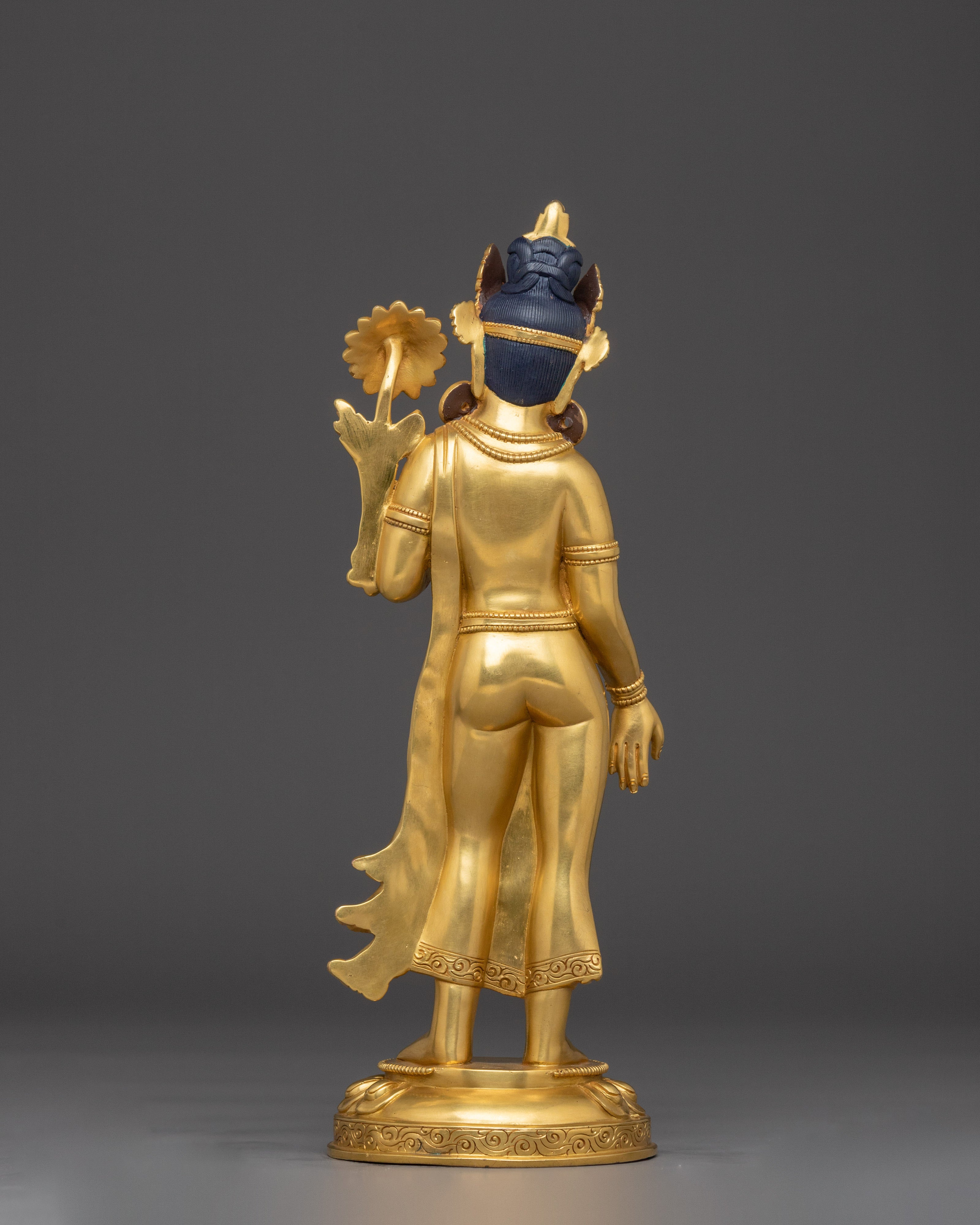 Standing Green Tara Golden Statue | Shyama Tara - Compassionate Deity