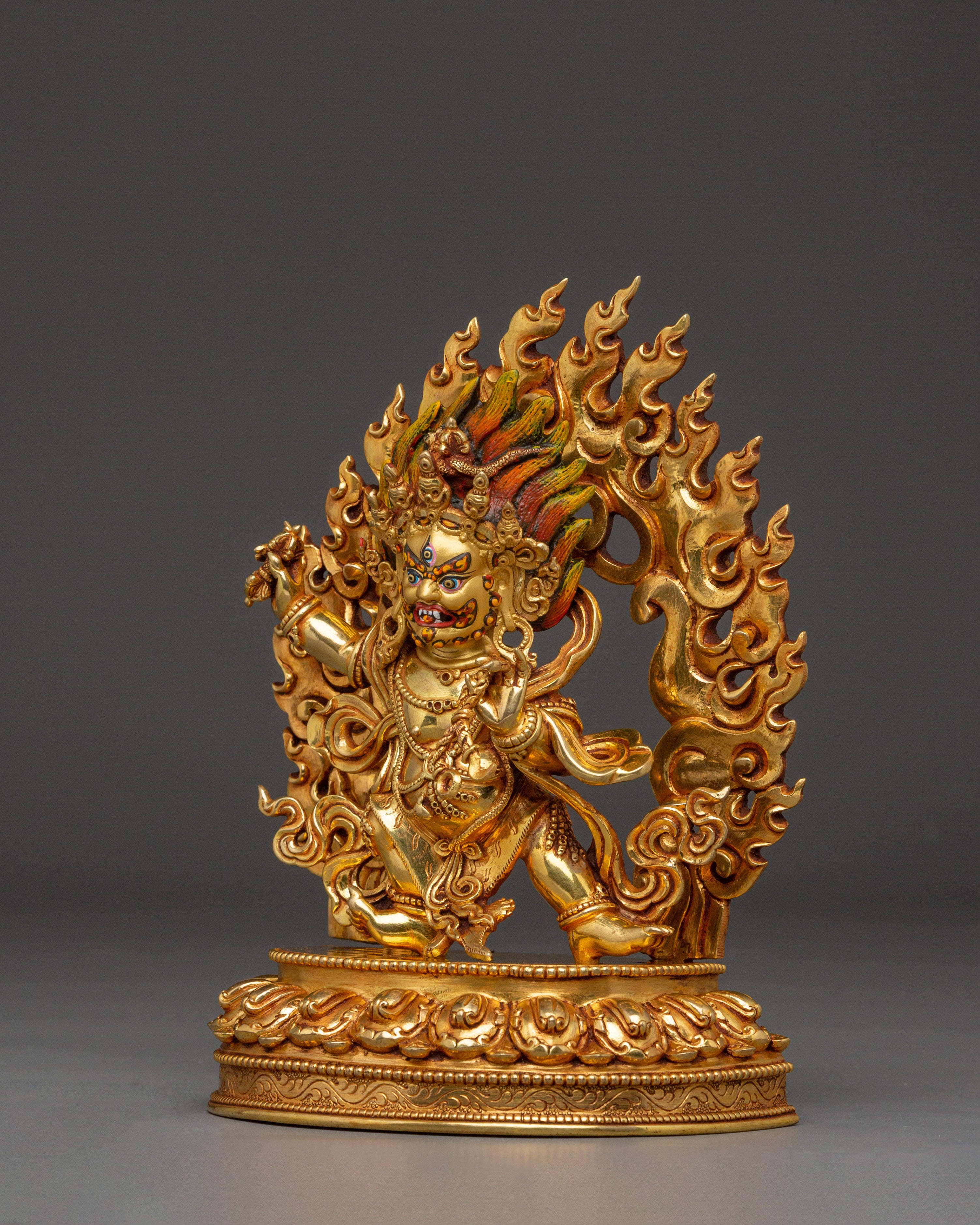 Gold Gilded Vajrapani Statue | Wrathful Bodhisattva