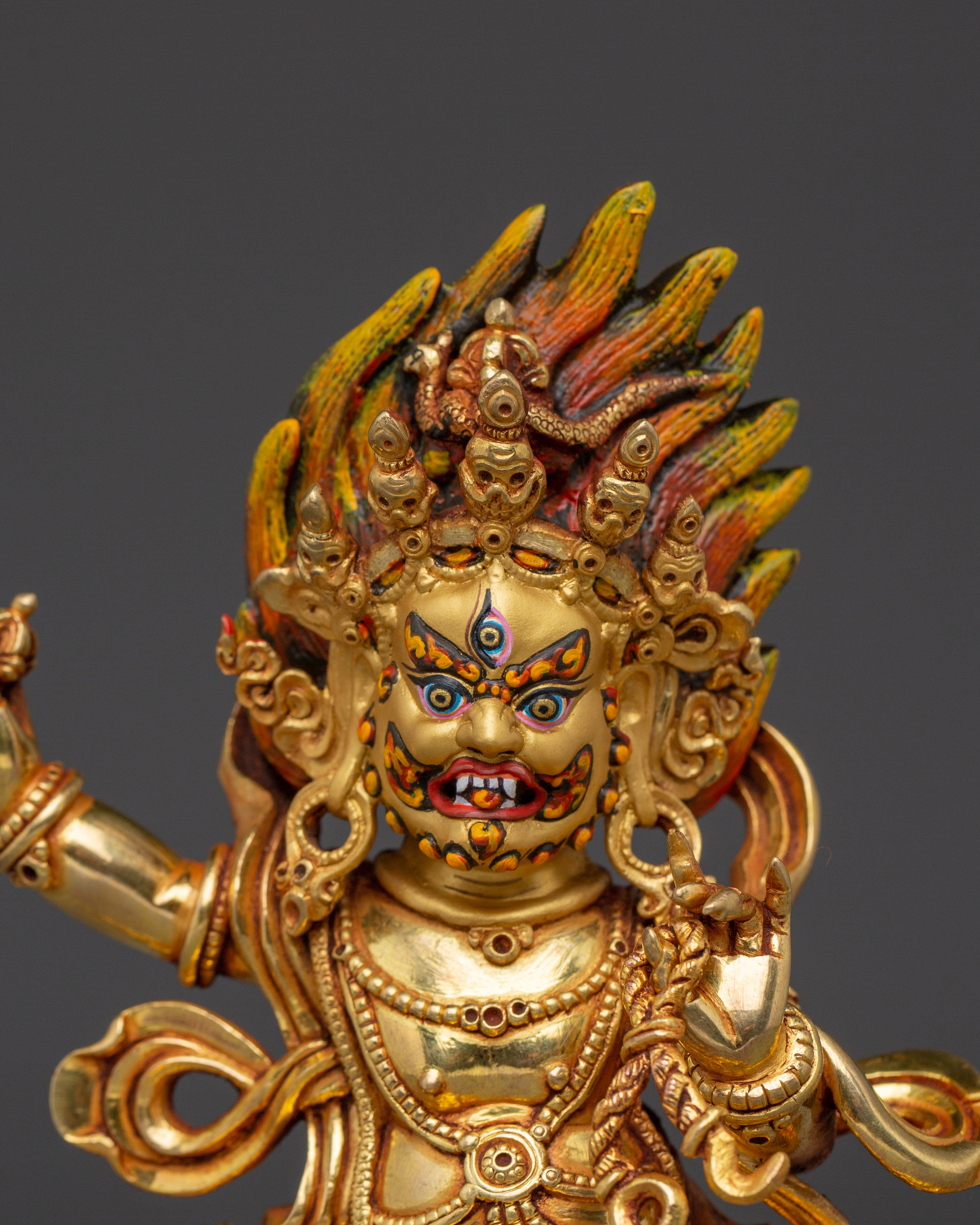 Gold Gilded Vajrapani Statue | Wrathful Bodhisattva