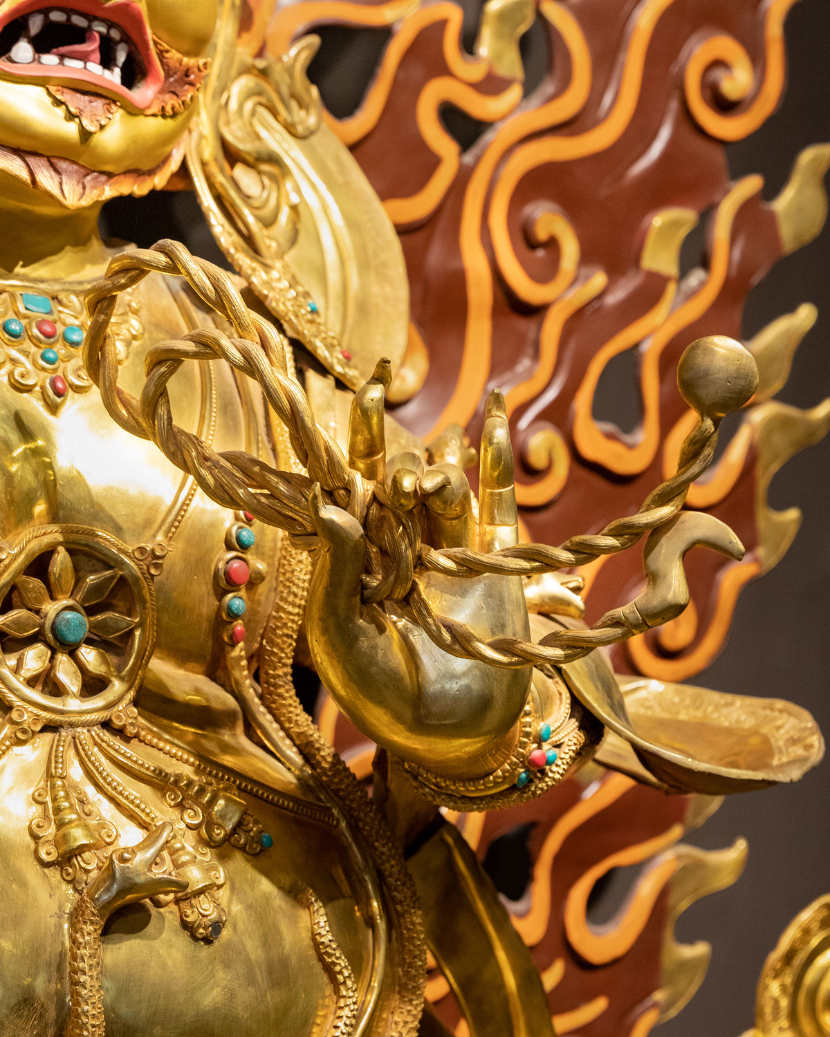 Vajrapani 24K Gold Gilded Sculpture: Guardian of Power