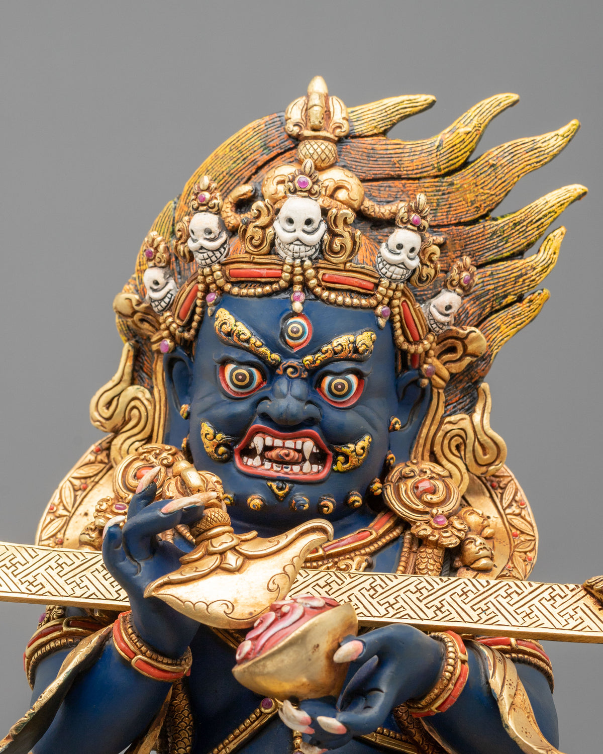 Shakya Mahakala Fierce Dharma Statue | Protector of the Sakya Buddhist Tradition