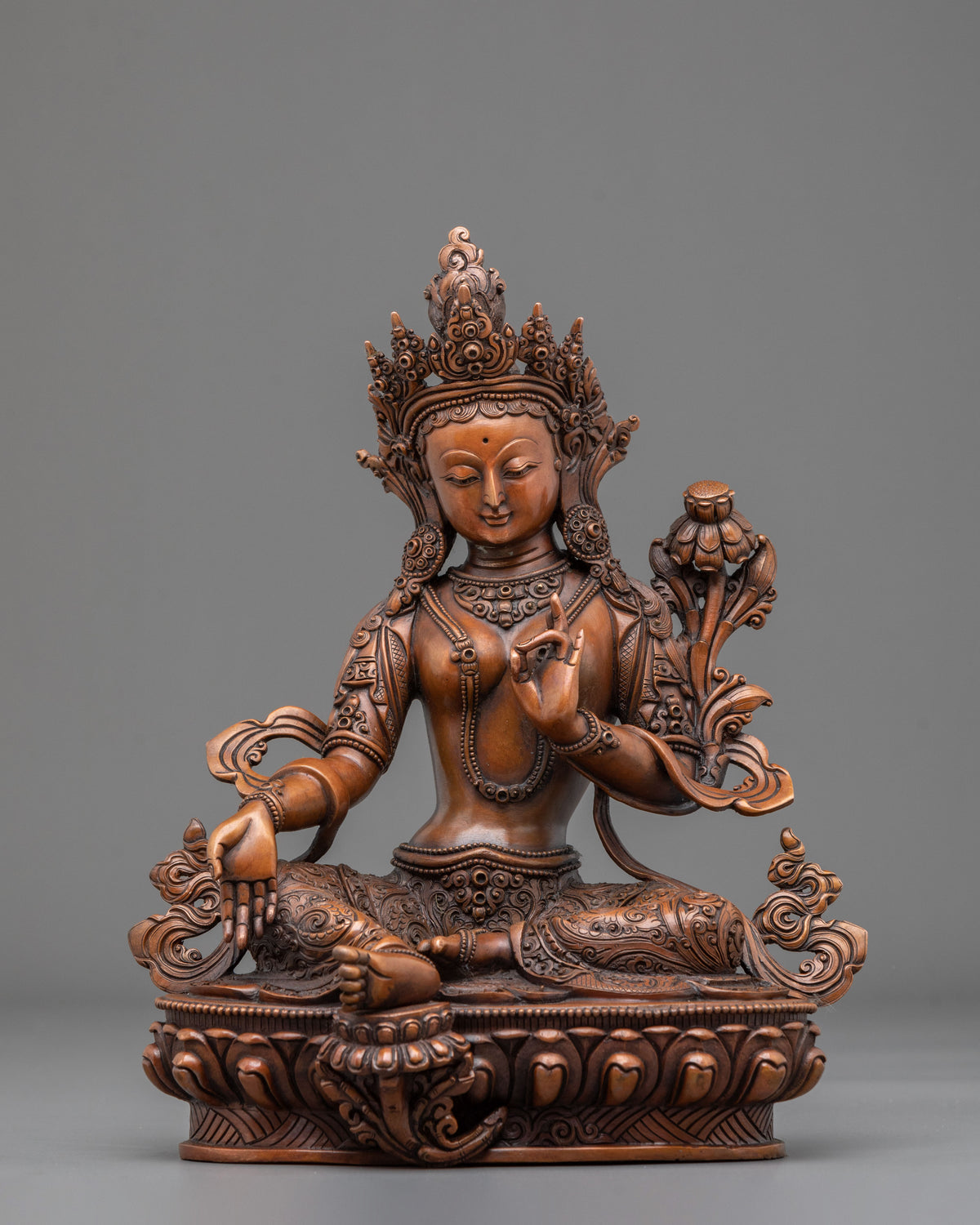 Green Tara Traditional Sculpture | Himalayan Sacred Artwork