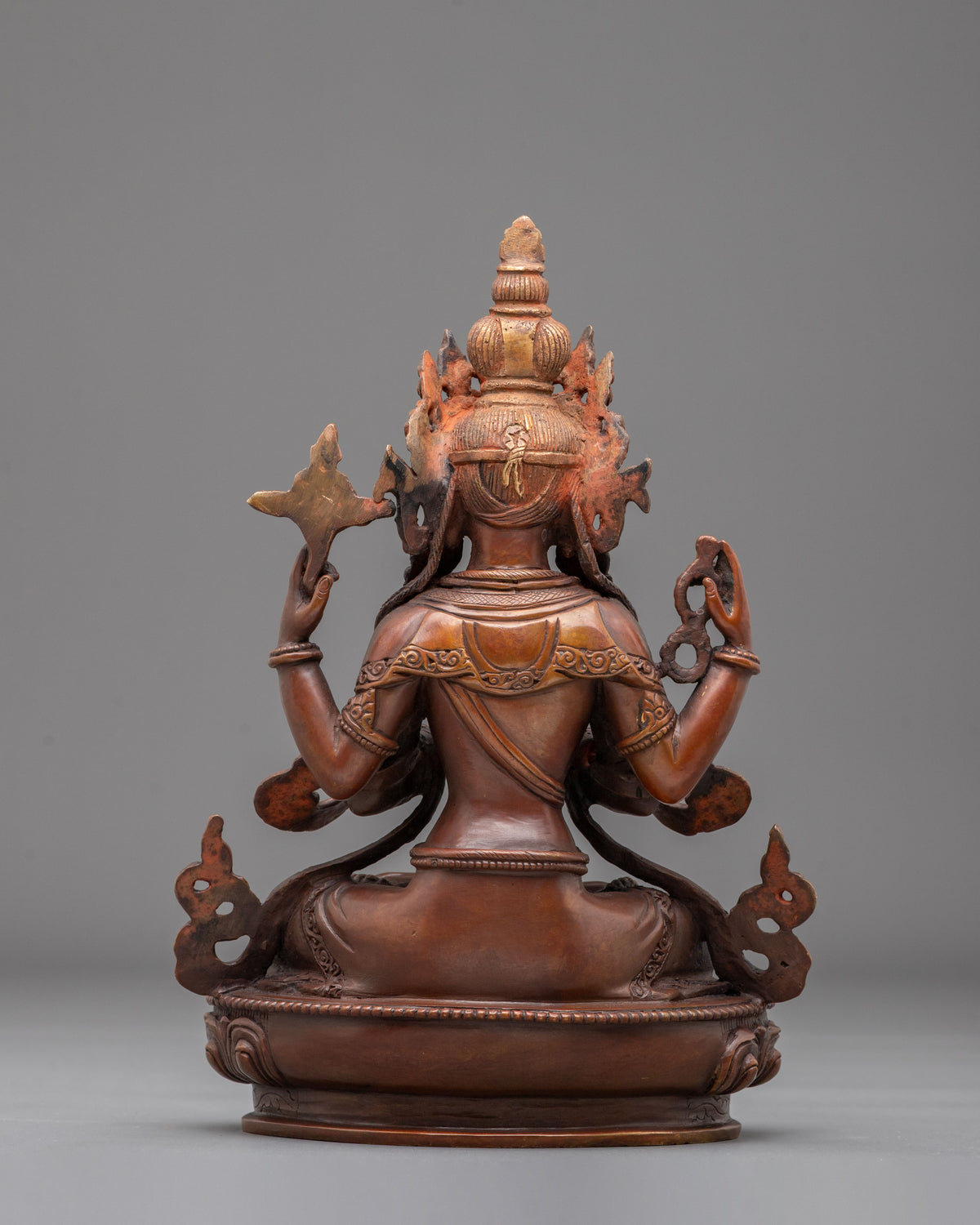 Chenrezig Sacred Statue | Oxidized Copper Lord of Compassion