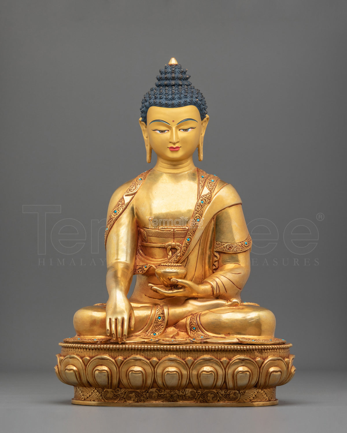 Statue of Shakyamuni Buddha the Enlightened One | 24K Gold Gilded