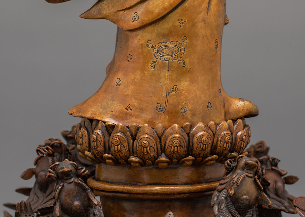 Chinese Standing Buddha Spiritual Statue | Handmade Traditional Sacred Sculpture