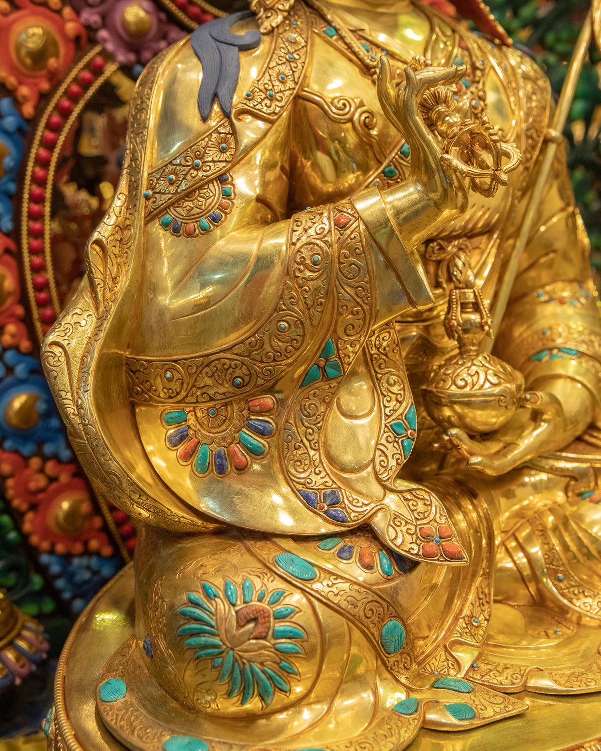 Guru Rinpoche with Eight Manifestation Statue Set