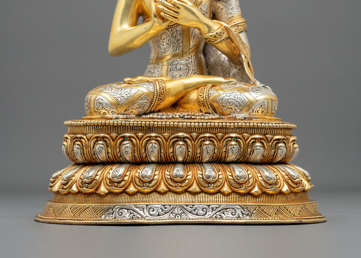 Vairocana Embodiment of Dharmadhatu Wisdom Statue | 24K Gilded Copper Statue