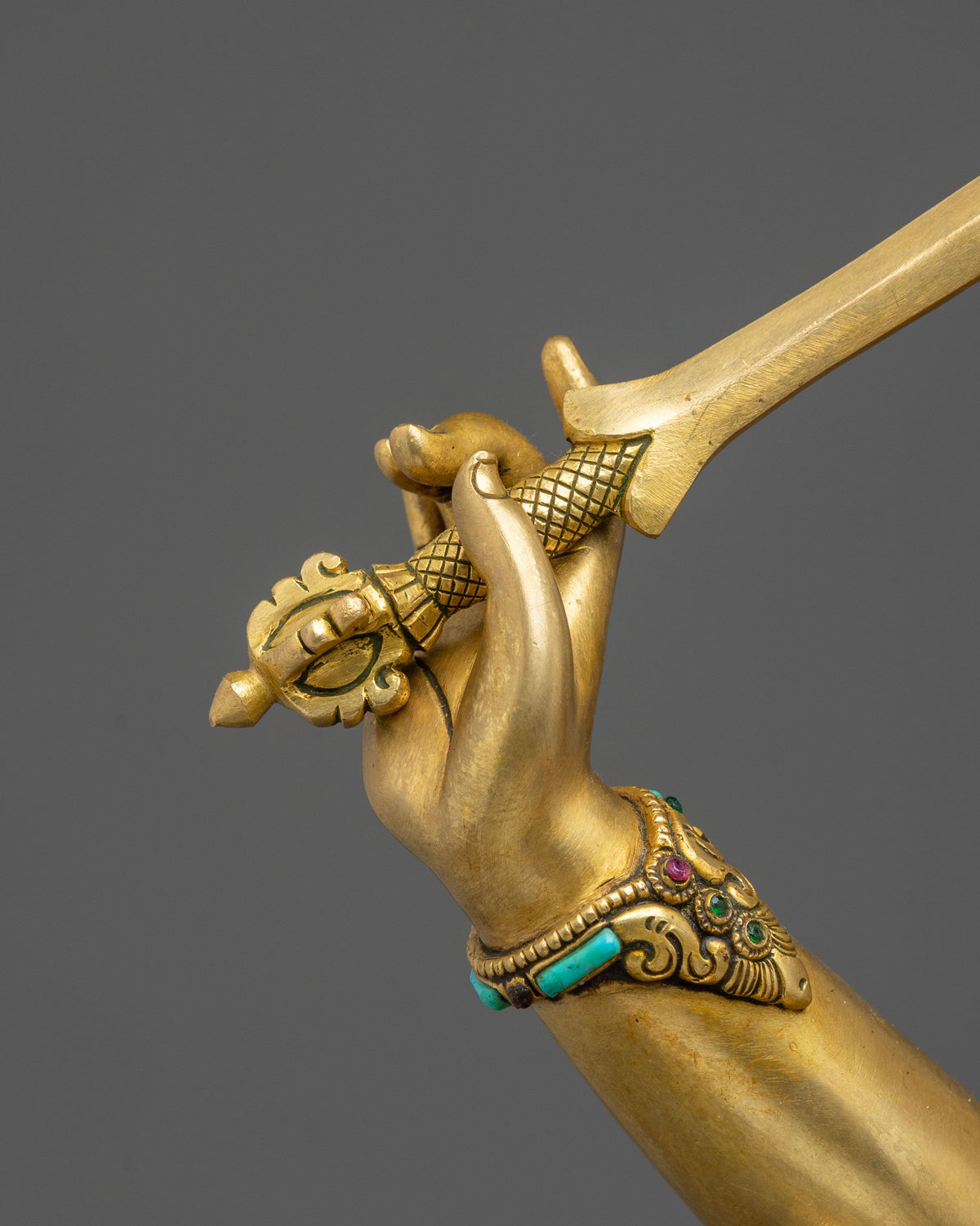 Buddhist Deity Manjushri Sculpture for Altar | Buddhist Artwork for Meditation