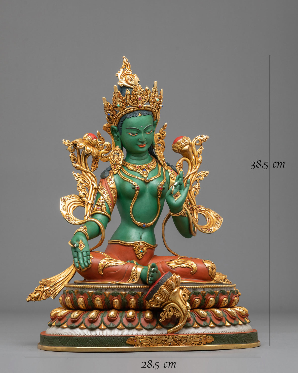 Green Tara Swift Compassion Sculpture | Goddess of Protection and Mercy