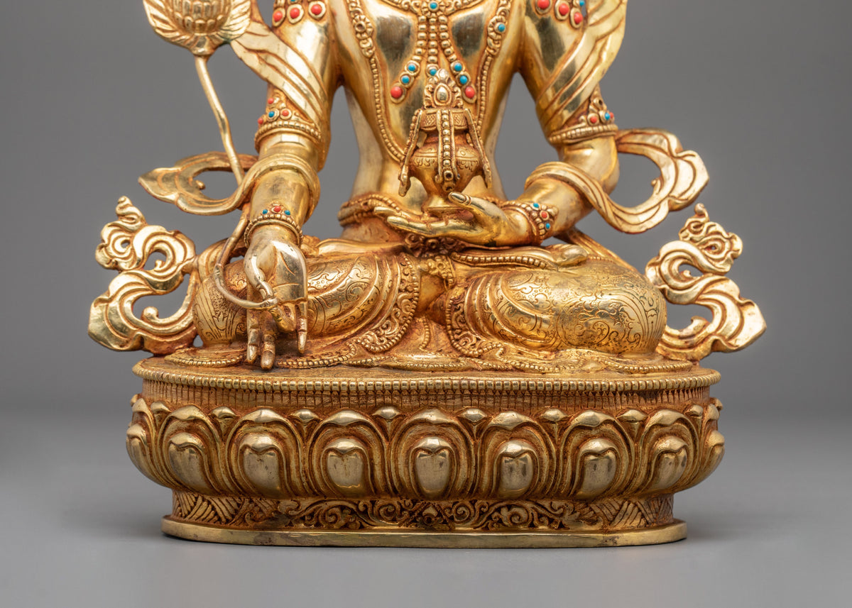 shitigarbha Bodhisattva Figurine | 24K Gold Gilded Buddhist Sculpture