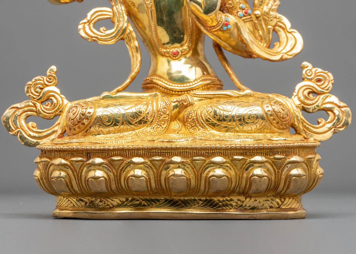 Manjushri Sculpture | Tibetan Bodhisattva Copper Figurine
