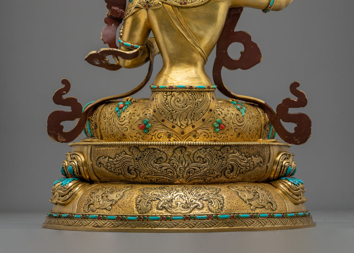Buddhist Deity Manjushri Sculpture for Altar | Buddhist Artwork for Meditation