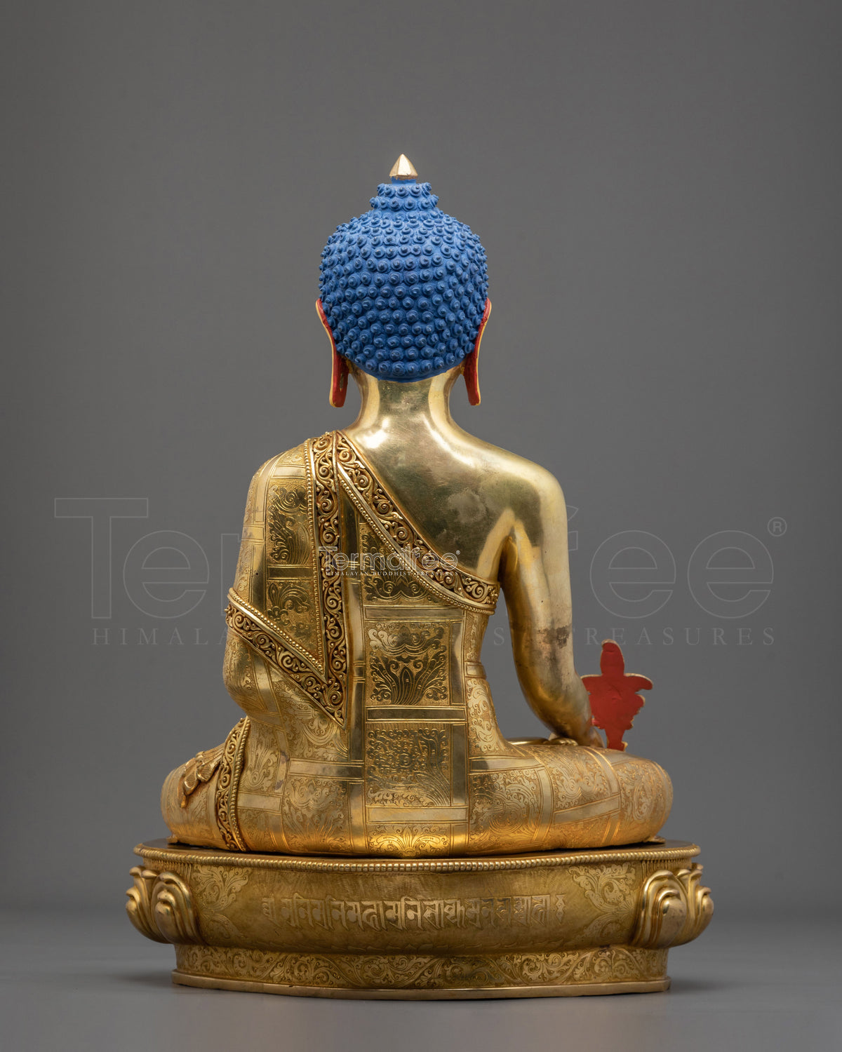Medicine Buddha: 24K Gold Gilded Copper Statue