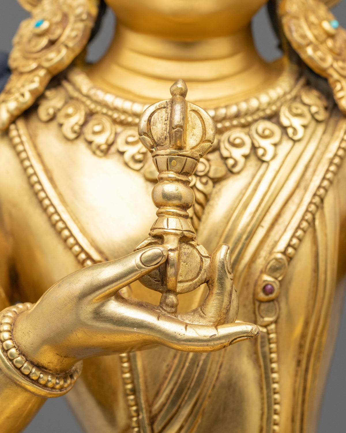 Vajrasattva Statue | 24K Gold Gilded Purification Form