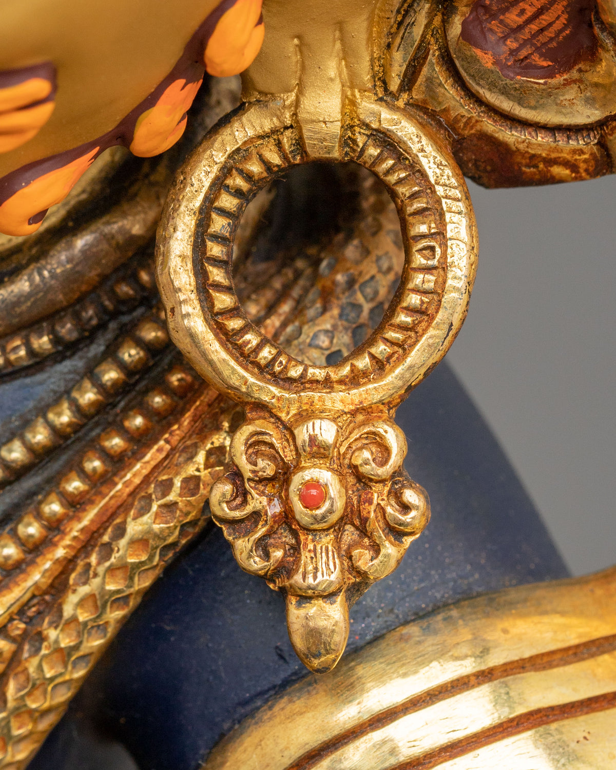 Vajrapani Wrathful Bodhisattva Sculpture | 24K Gold Gilded Buddhist Protector Statue
