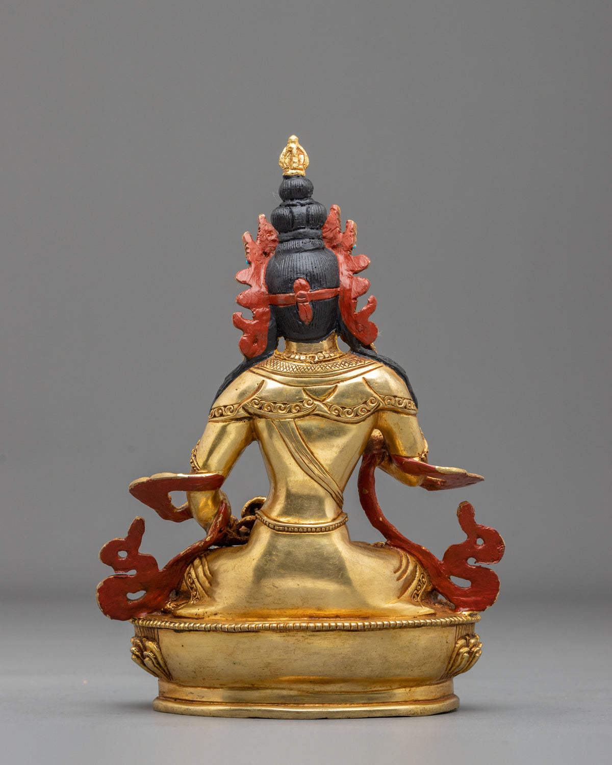 Hand Carved Vajrasattva Copper Sculpture | 24K Gold Gilded Purification Statue